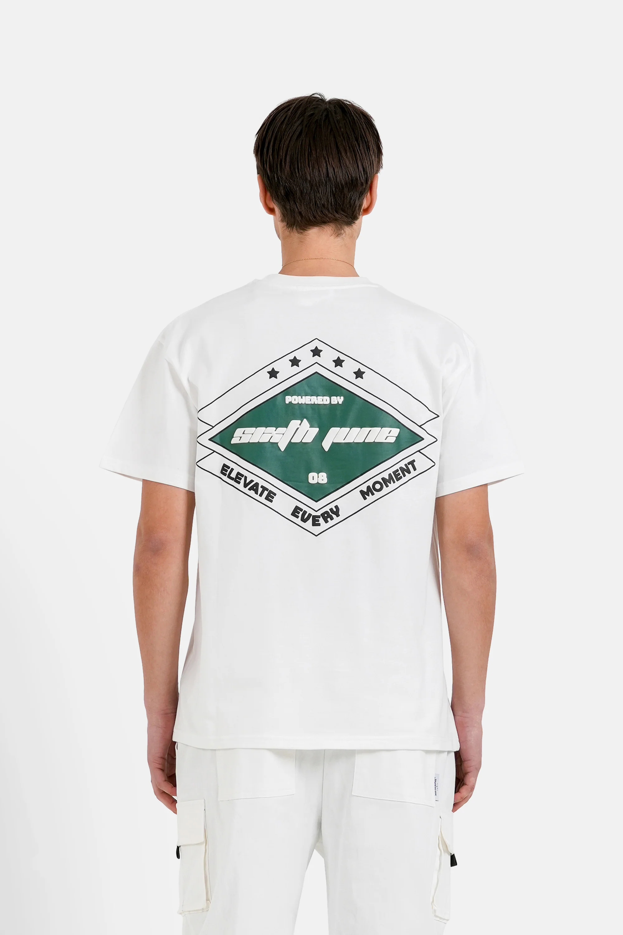 T-shirt racing print Blanc