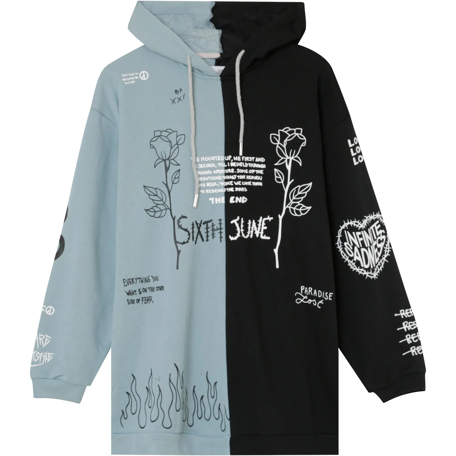 Robe sweat bicolore Crew Noir - Image 2