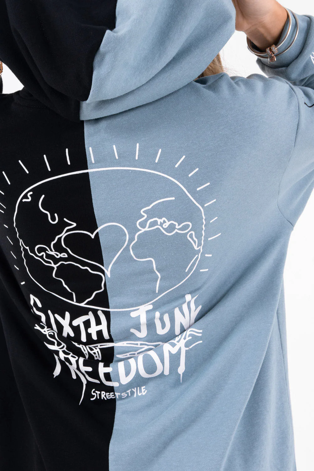 Robe sweat bicolore Crew Noir - Image 3