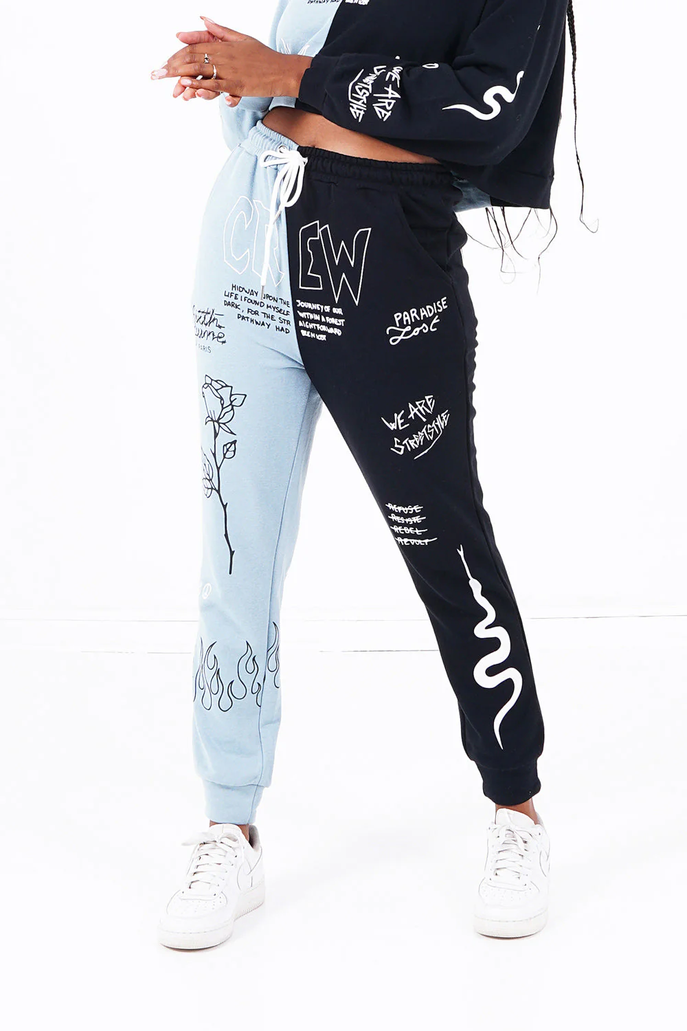 BICOLORED crew jogger pant