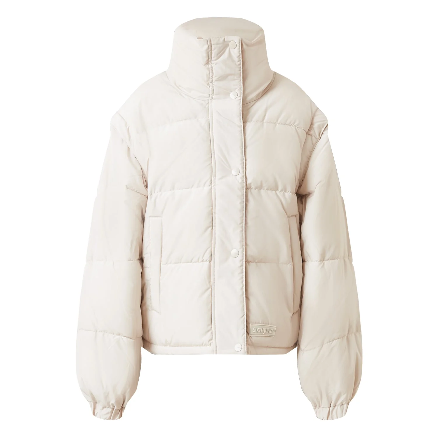 Doudoune courte manches amovibles Beige - Image 6