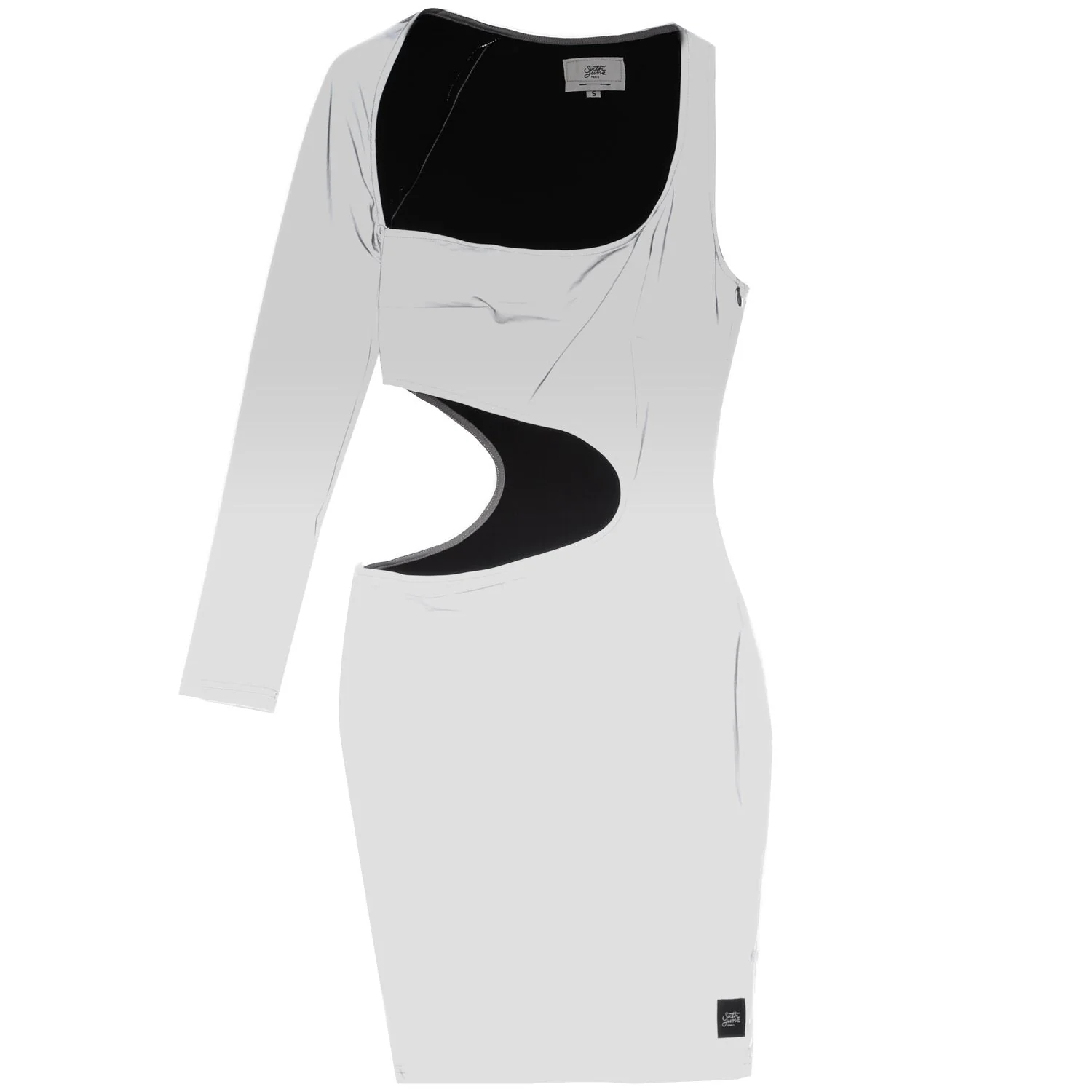 Robe réfléchissante asymétrique gris - Image 6