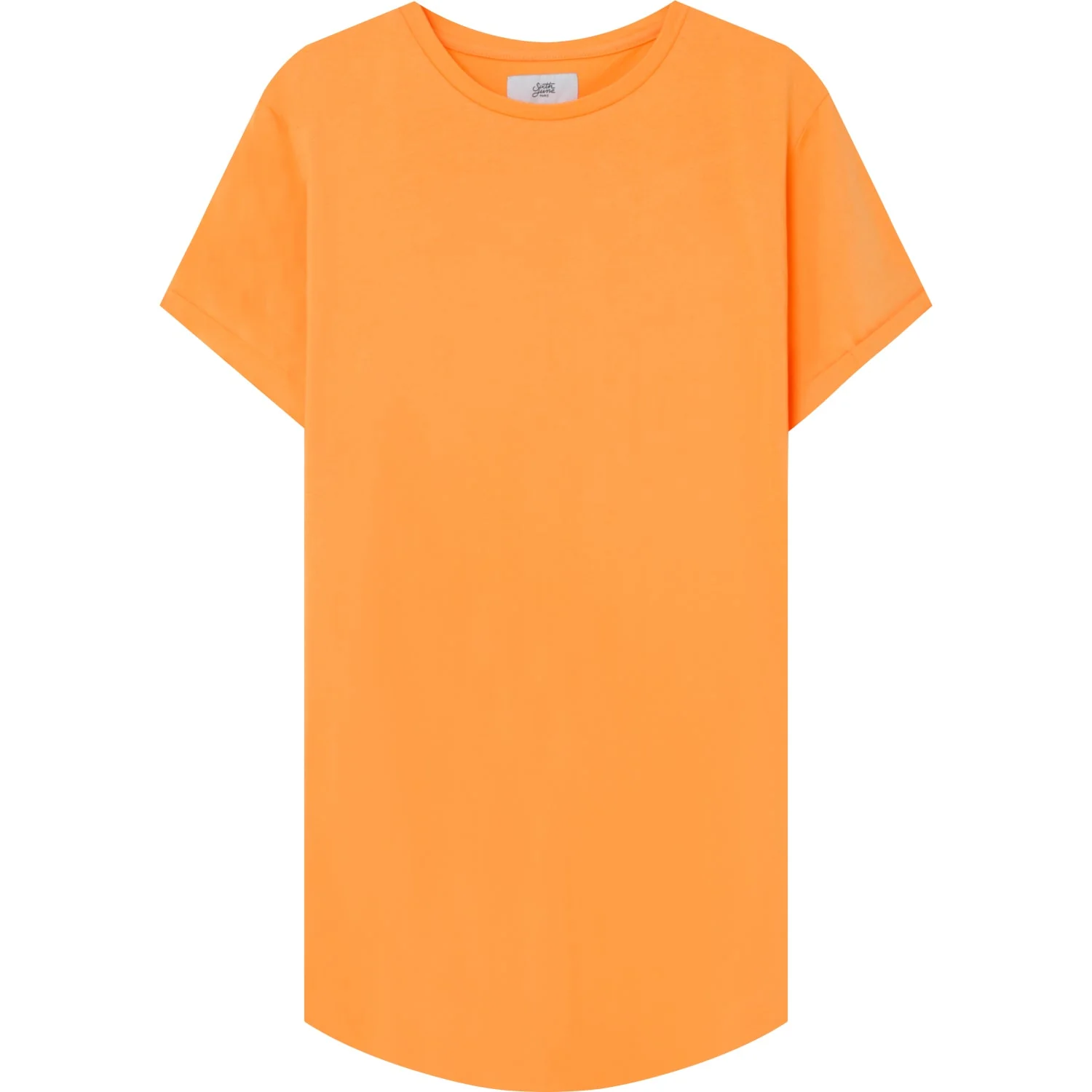 T-shirt bas arrondi long Orange clair - Image 6