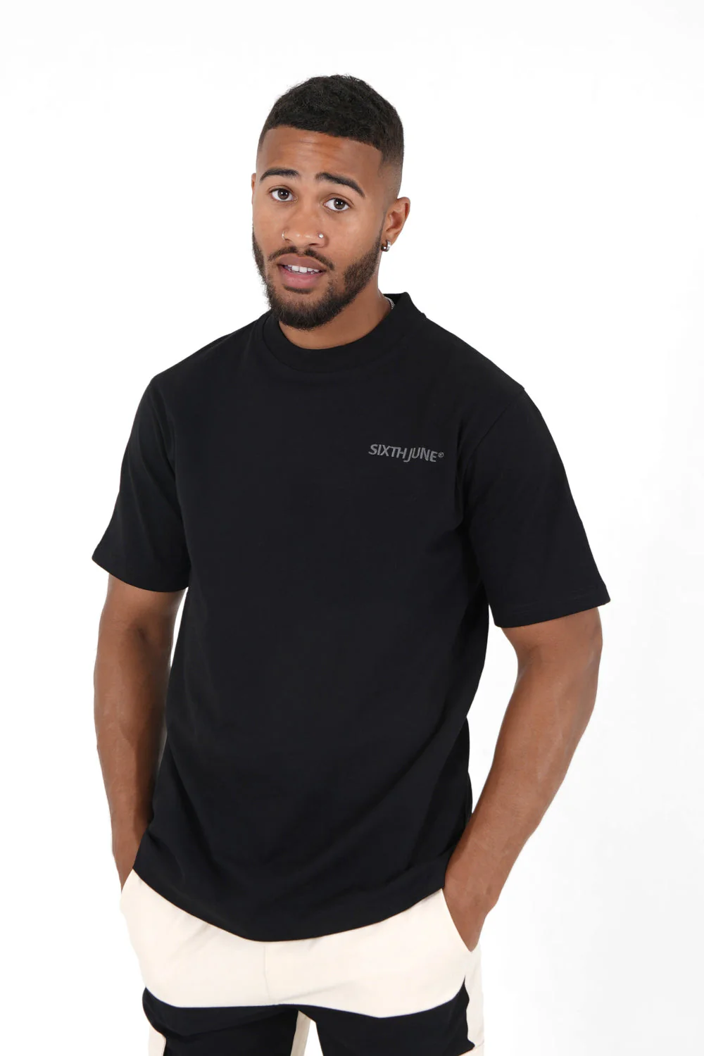 T-shirt logo brodé Noir