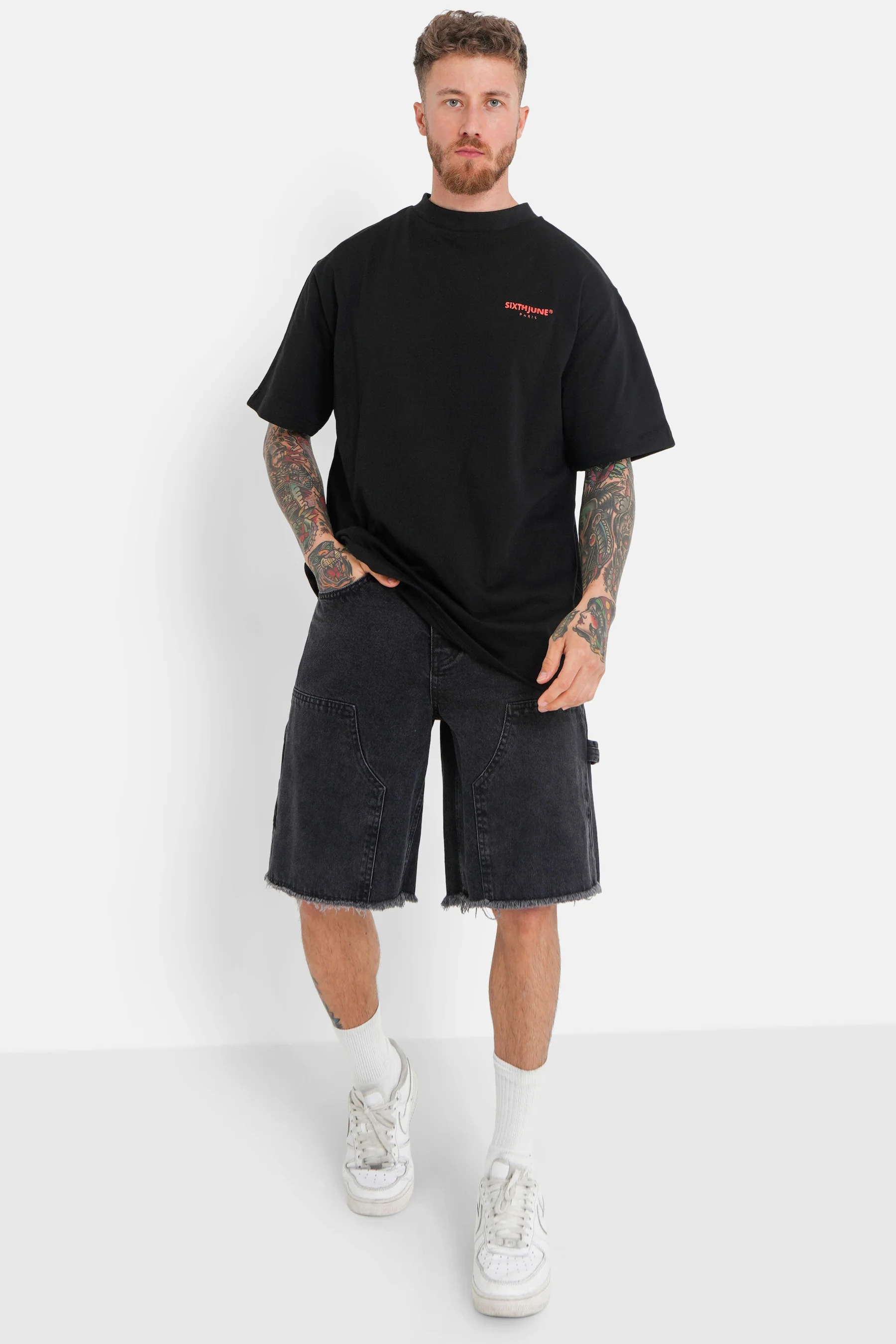 T-shirt logo patch dos Noir - Image 2