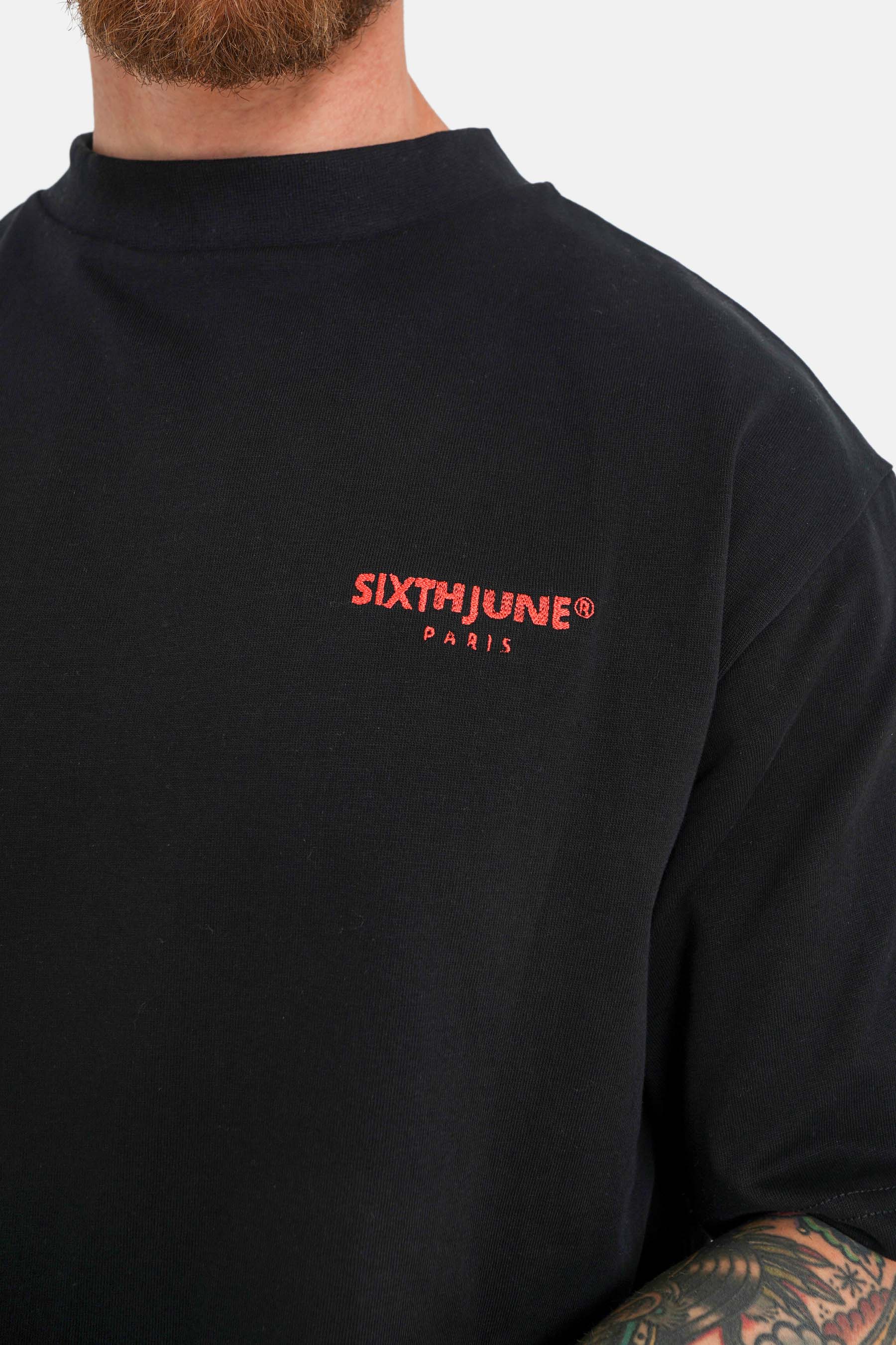 T-shirt logo patch dos Noir - Image 3