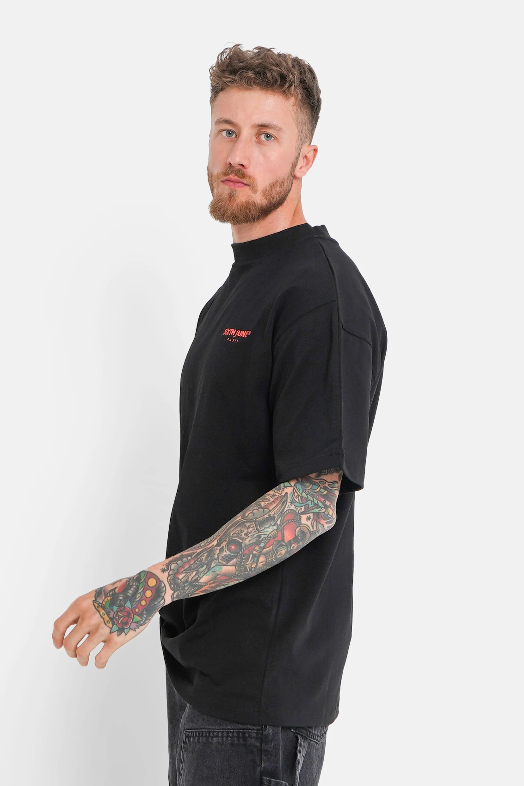 T-shirt logo patch dos Noir - Image 4