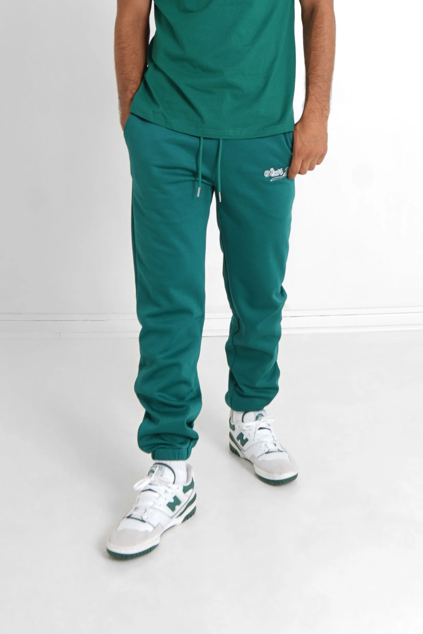 Jogging broderie rétro Vert foncé