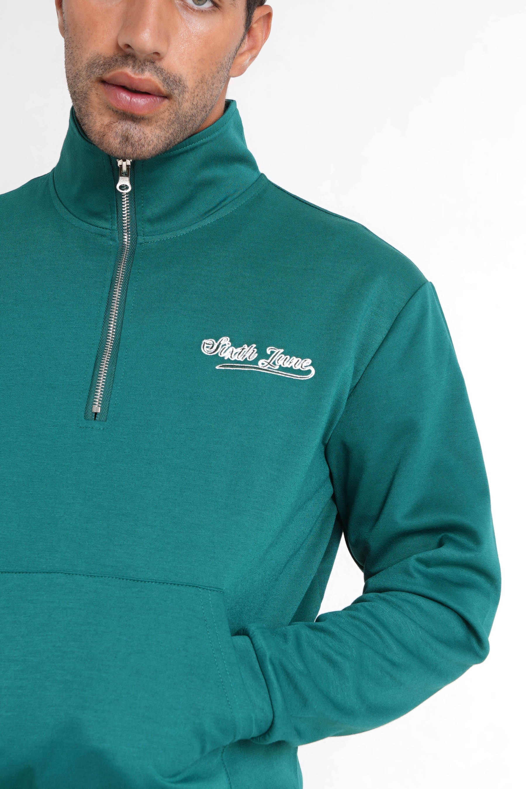Sweatshirt retro logo Vert foncé - Image 4