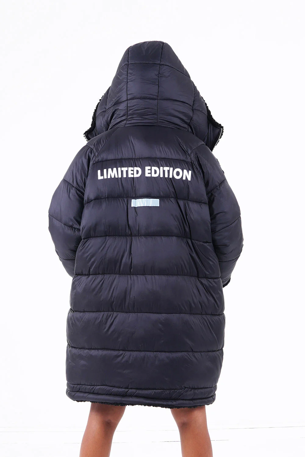 Doudoune longue réversible sherpa Noir