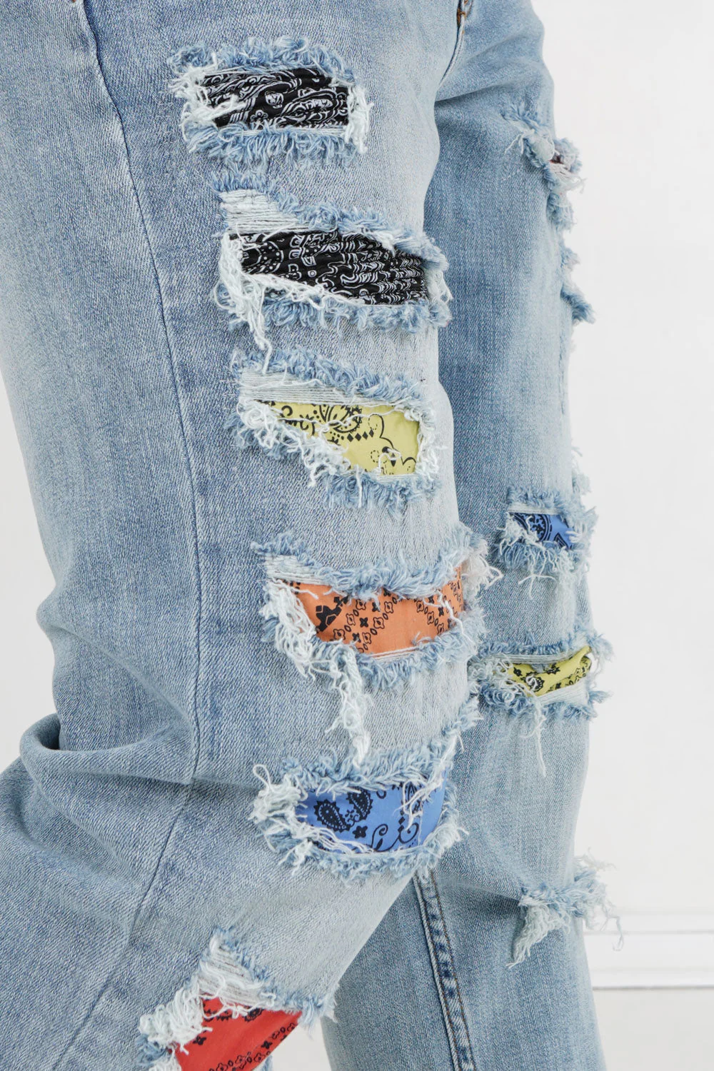 Jean empiècements bandana Bleu - Image 3