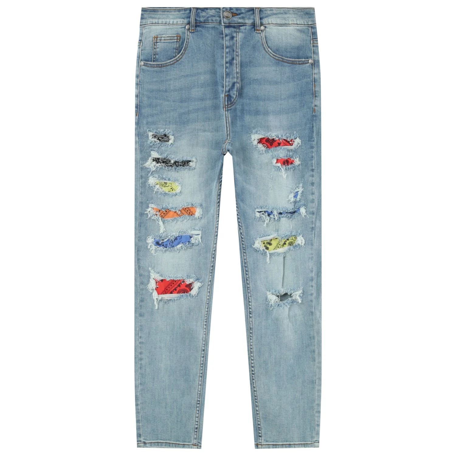 Jean empiècements bandana Bleu - Image 6