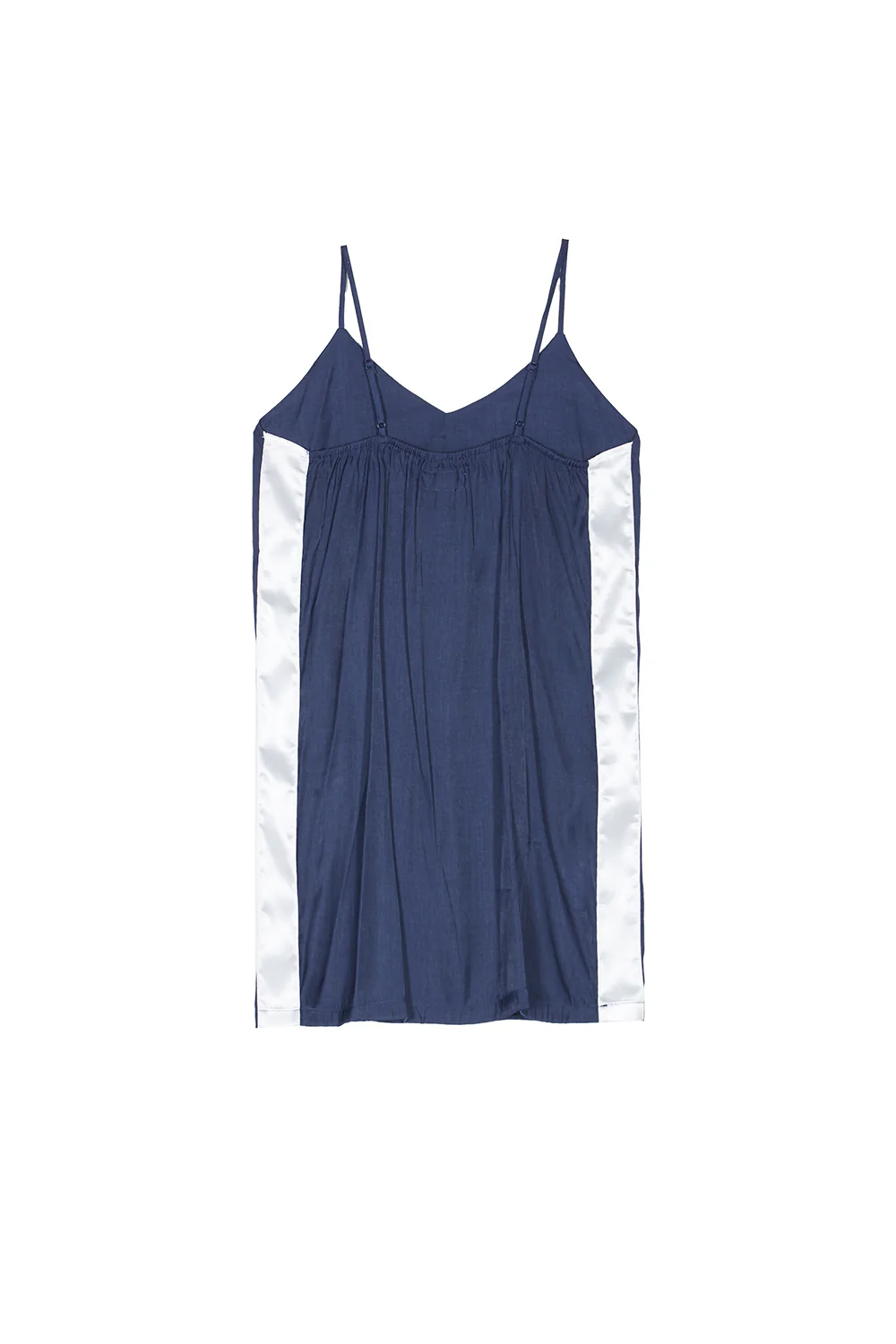 Robe bandes satin bleu