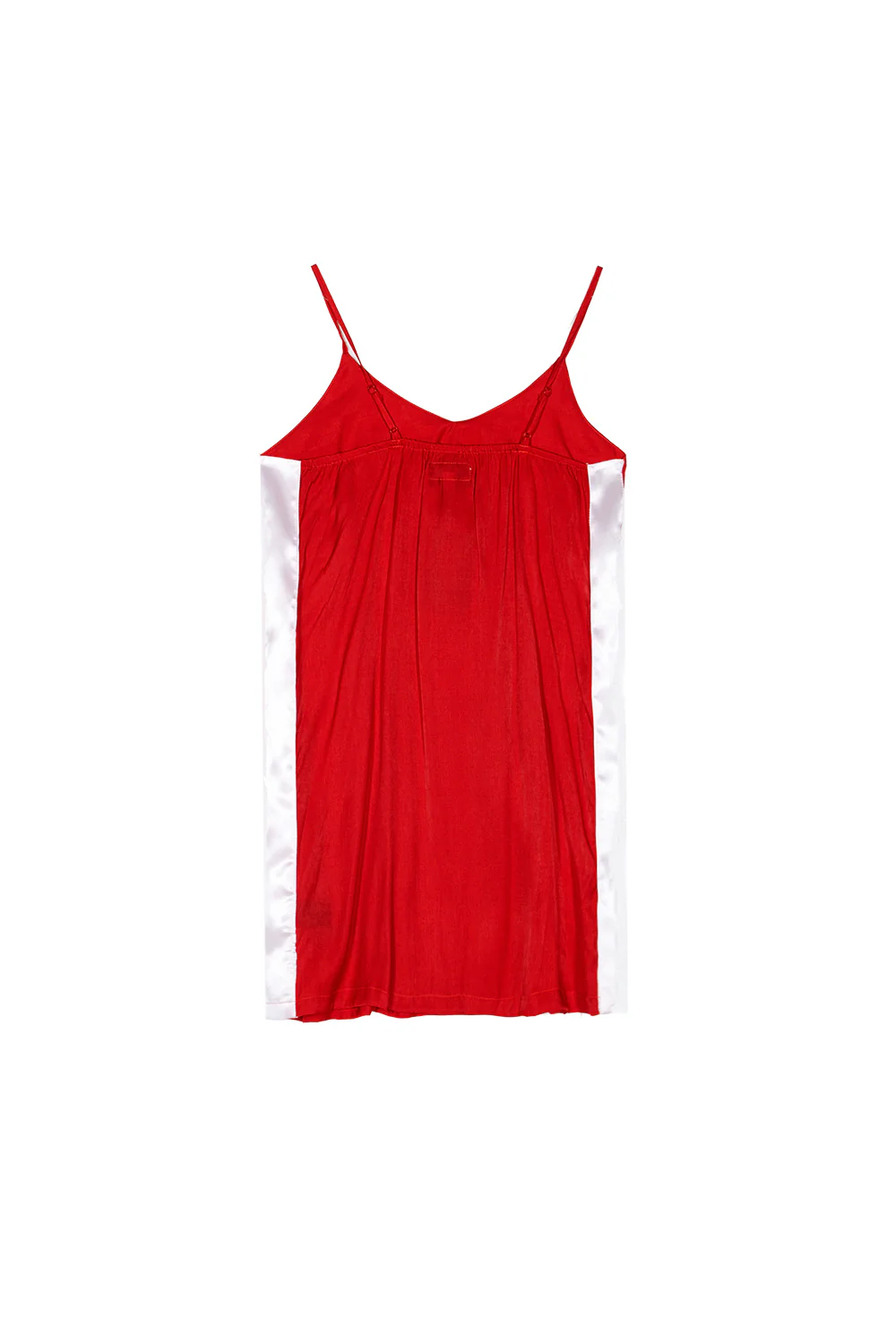 Robe bandes satin rouge