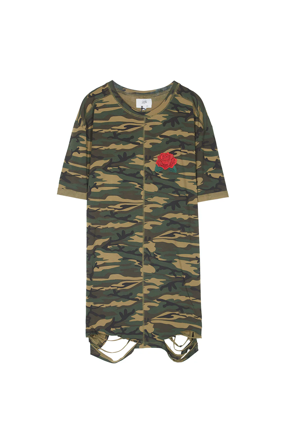 Robe déchirée patch poitrine vert