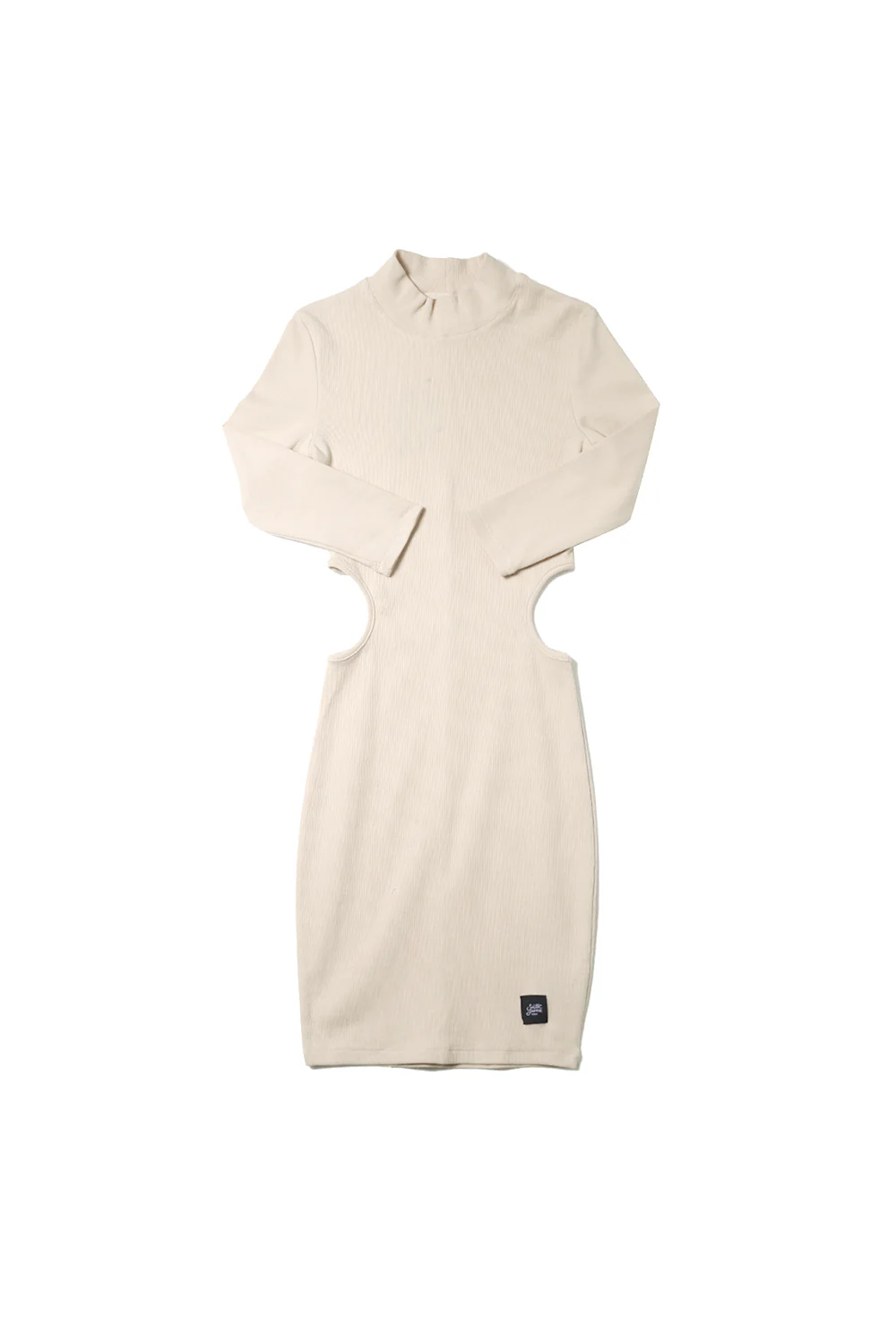 Robe découpes côtes Femme moulante beige W2364KDR
