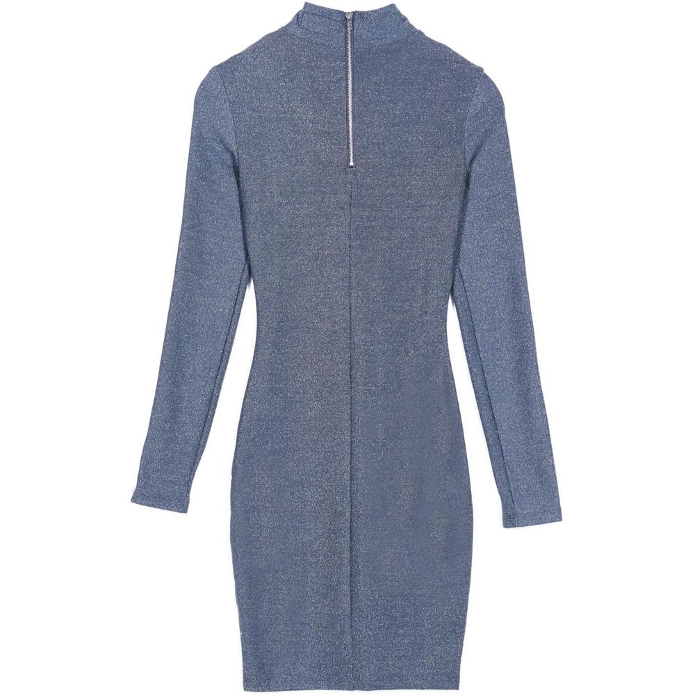 Robe jersey brillant bandes gris - Image 5