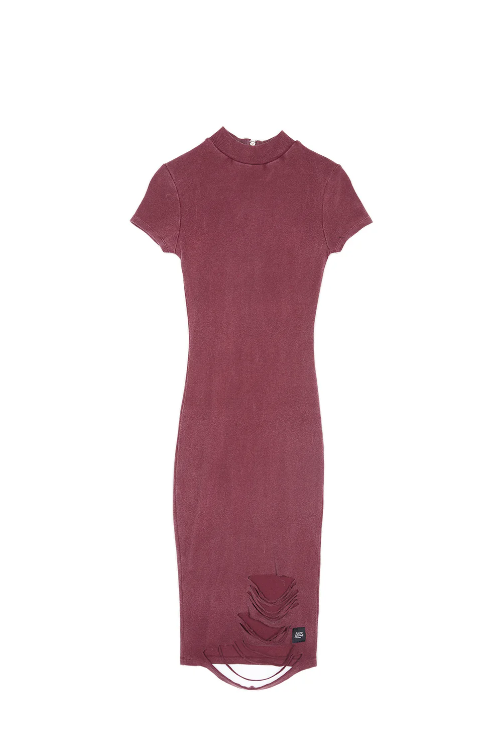 Robe mi-longue destroy violet