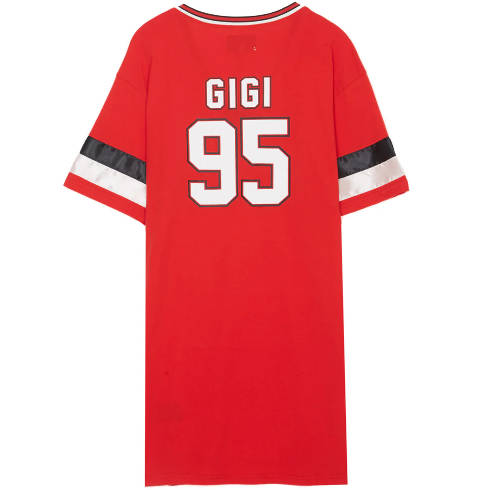 Robe T-shirt bandes Gigi 95 rouge