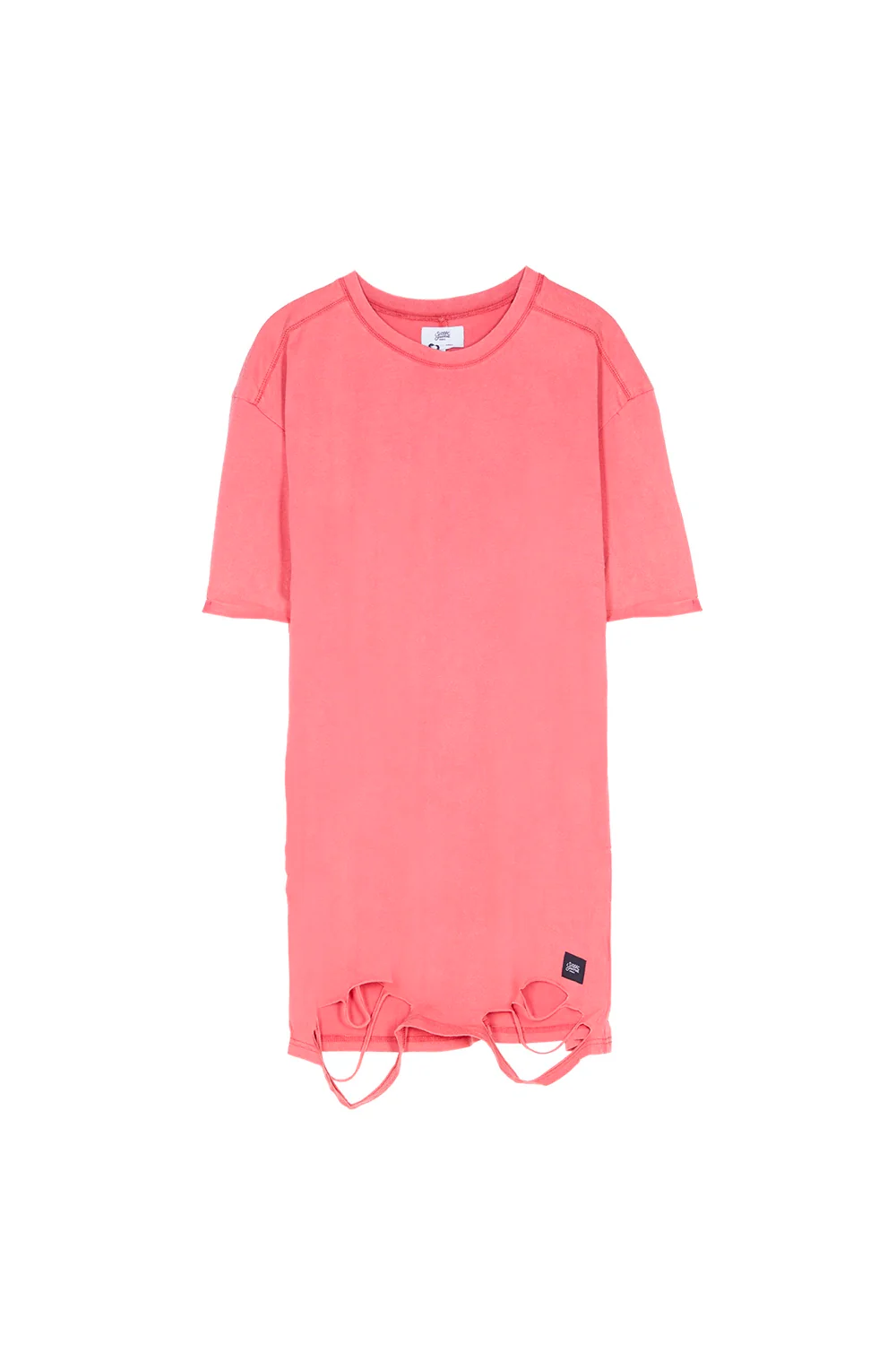 Robe t-shirt déchirée rose foncé