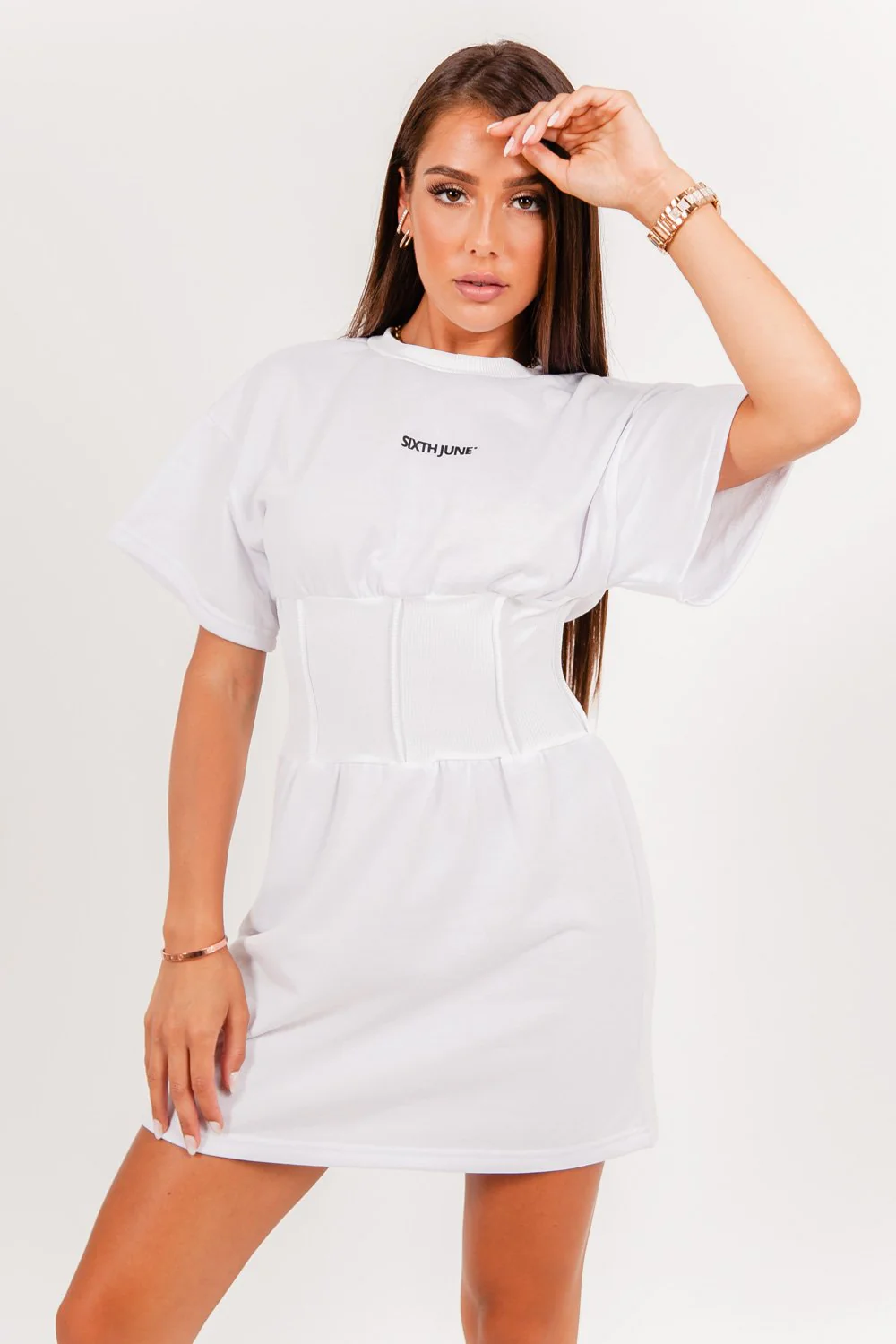 Robe t-shirt corset Blanc