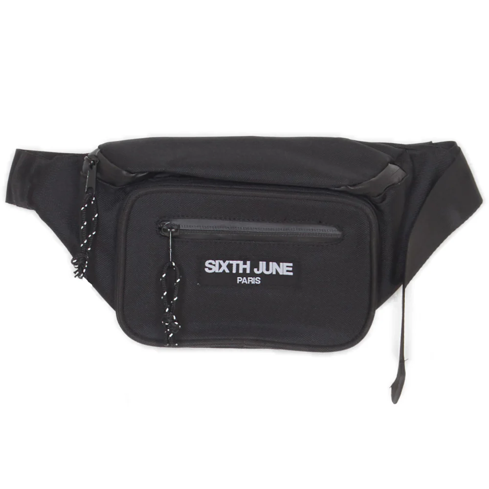 Sac banane deux poches logo noir