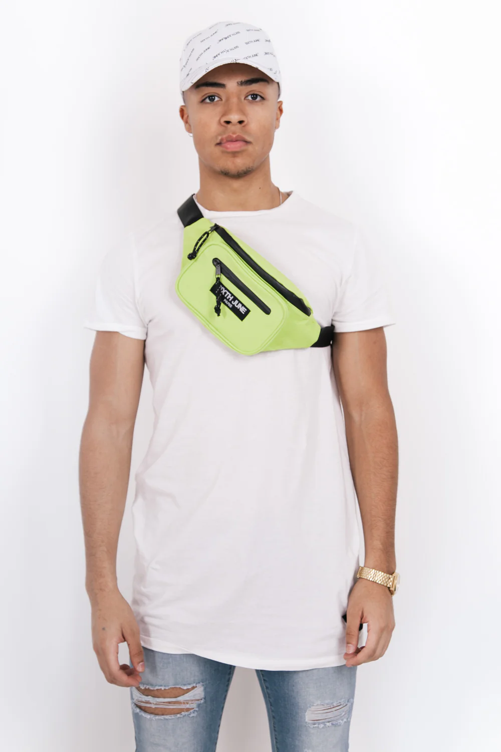 Sac banane deux poches logo vert - Image 3