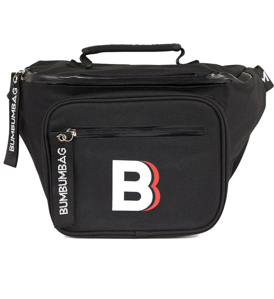 Sac banane logo double zips XXL noir