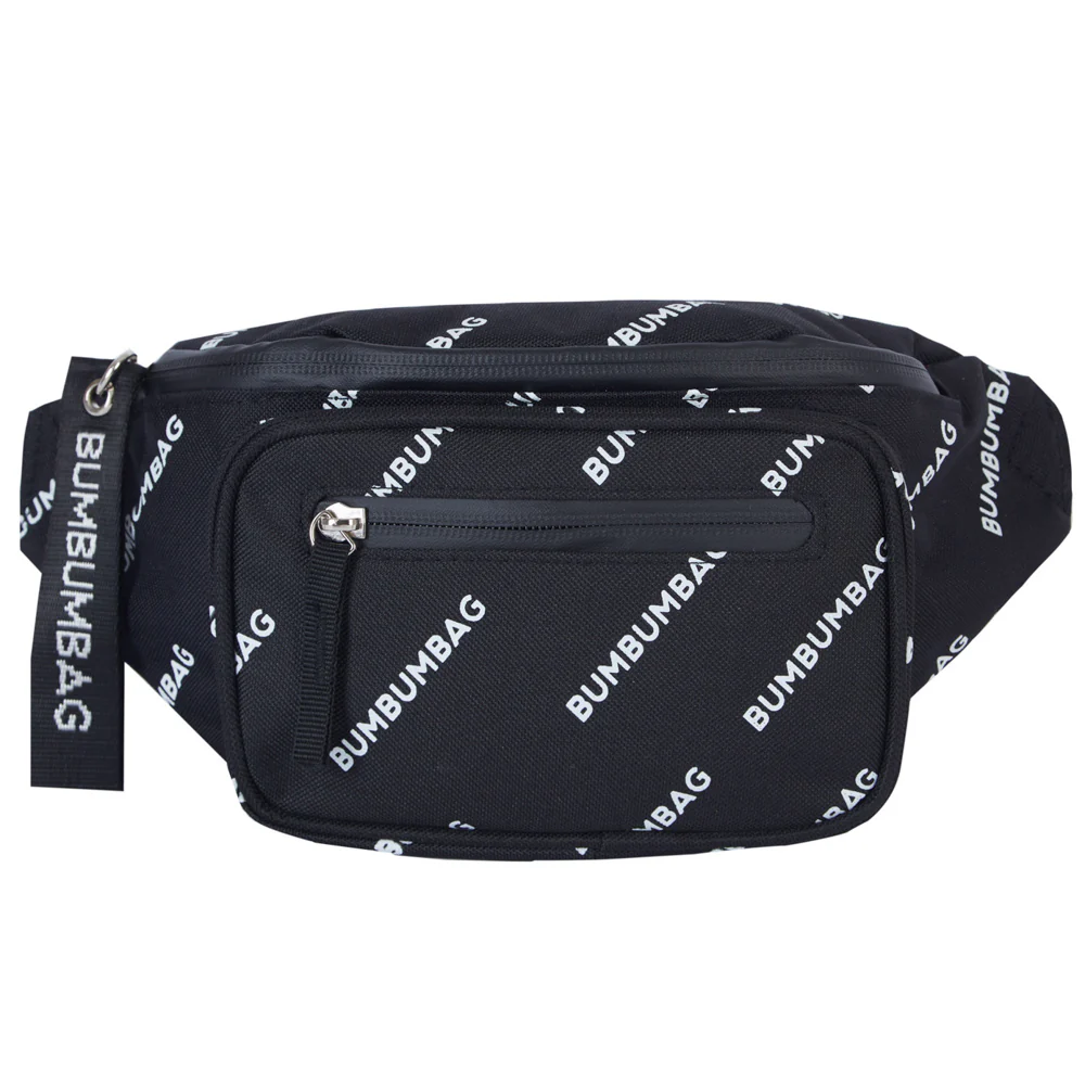 Sac banane logomania double zips noir