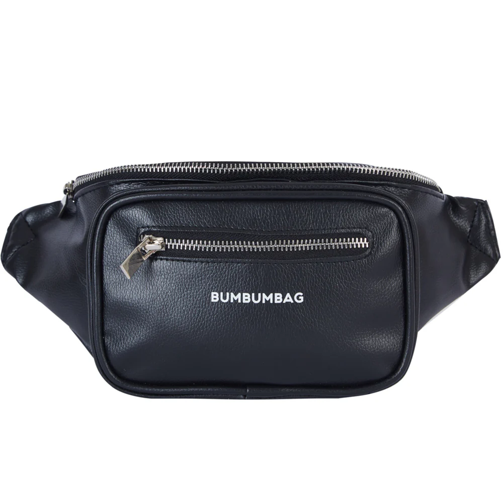 Sac banane simili cuir logo noir
