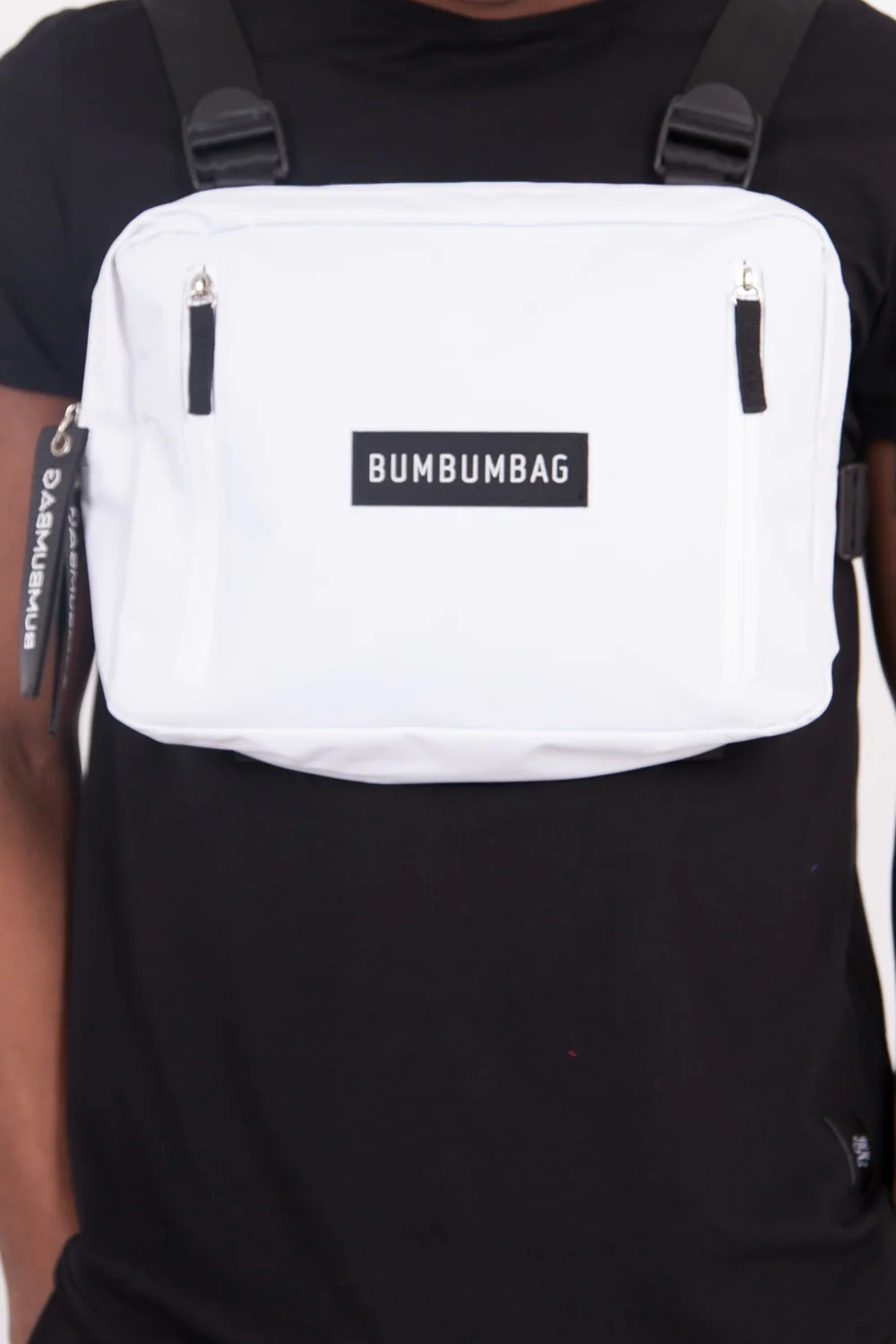 Sac poitrine texte zips blanc - Image 2
