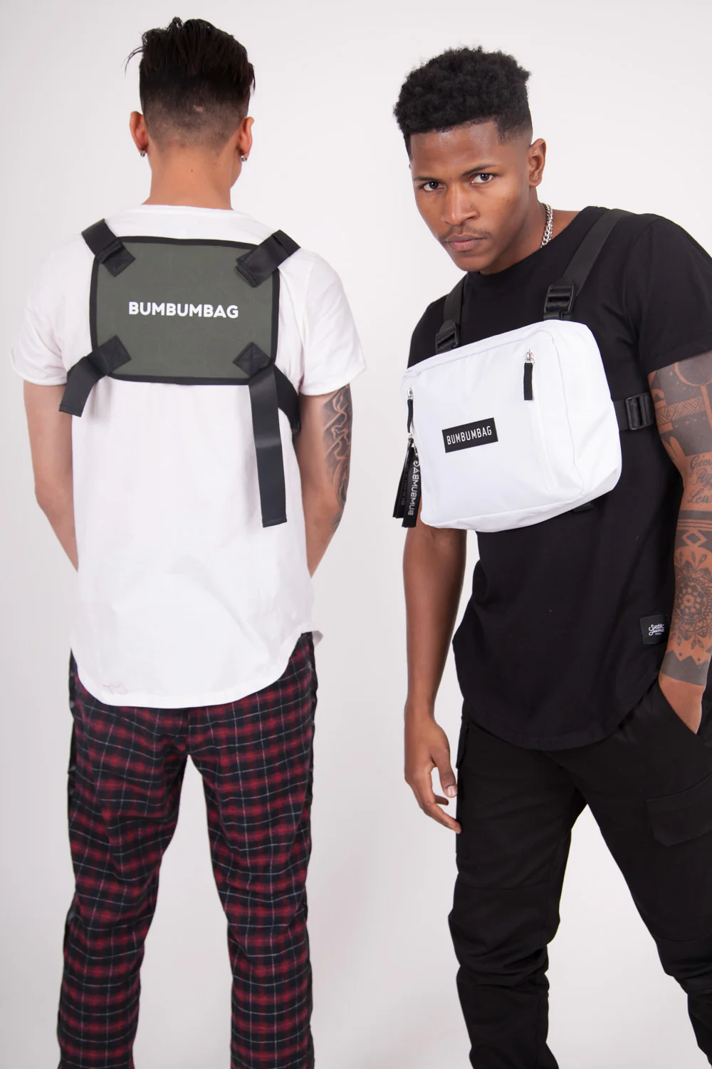 Sac poitrine texte zips blanc - Image 5