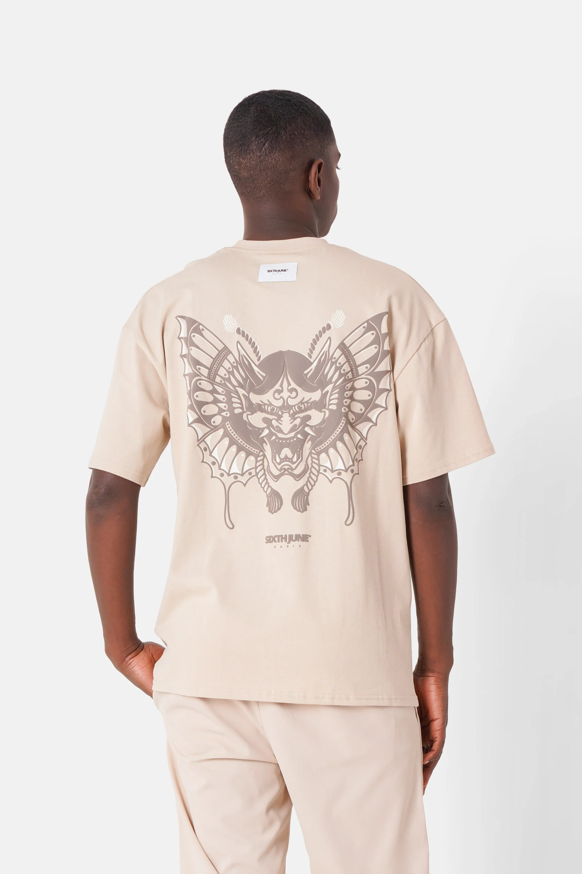 T-shirt imprimé samouraï Beige