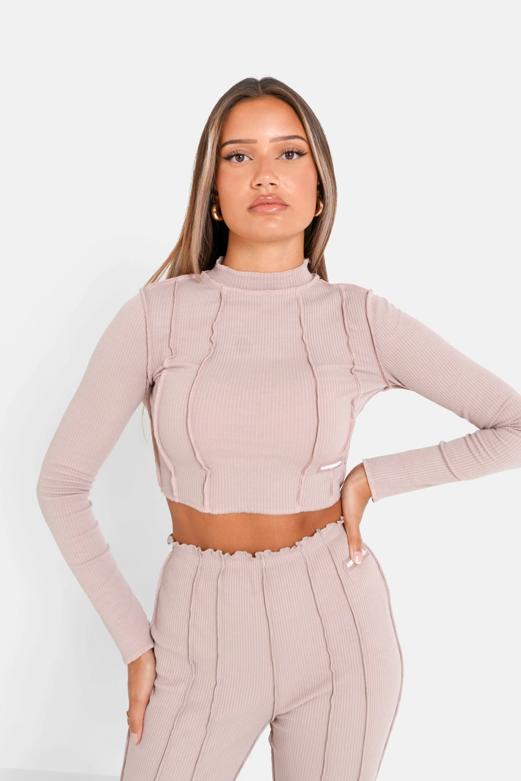 Top couture surfilée Rose clair