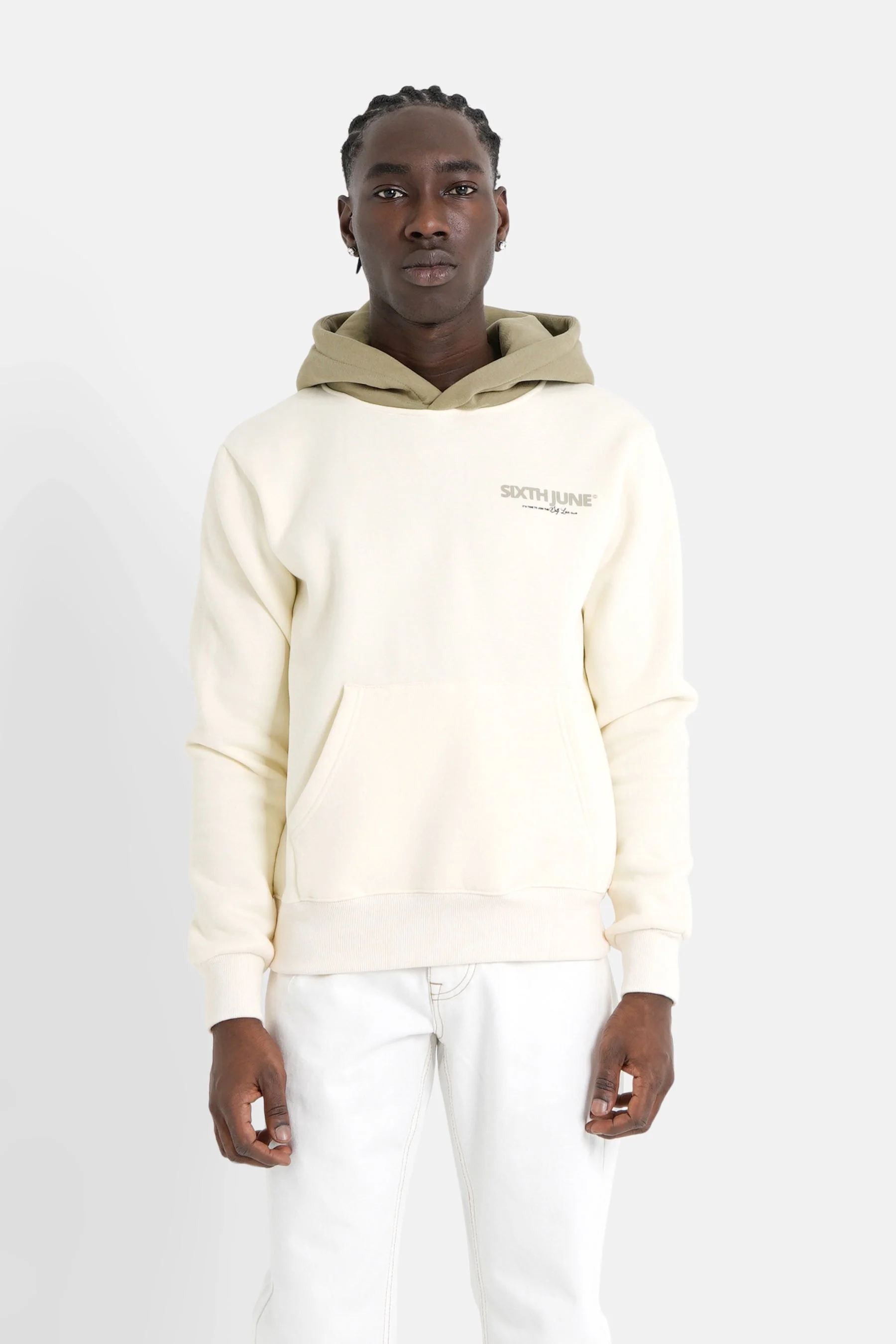 Sweat capuche self love club Jaune clair