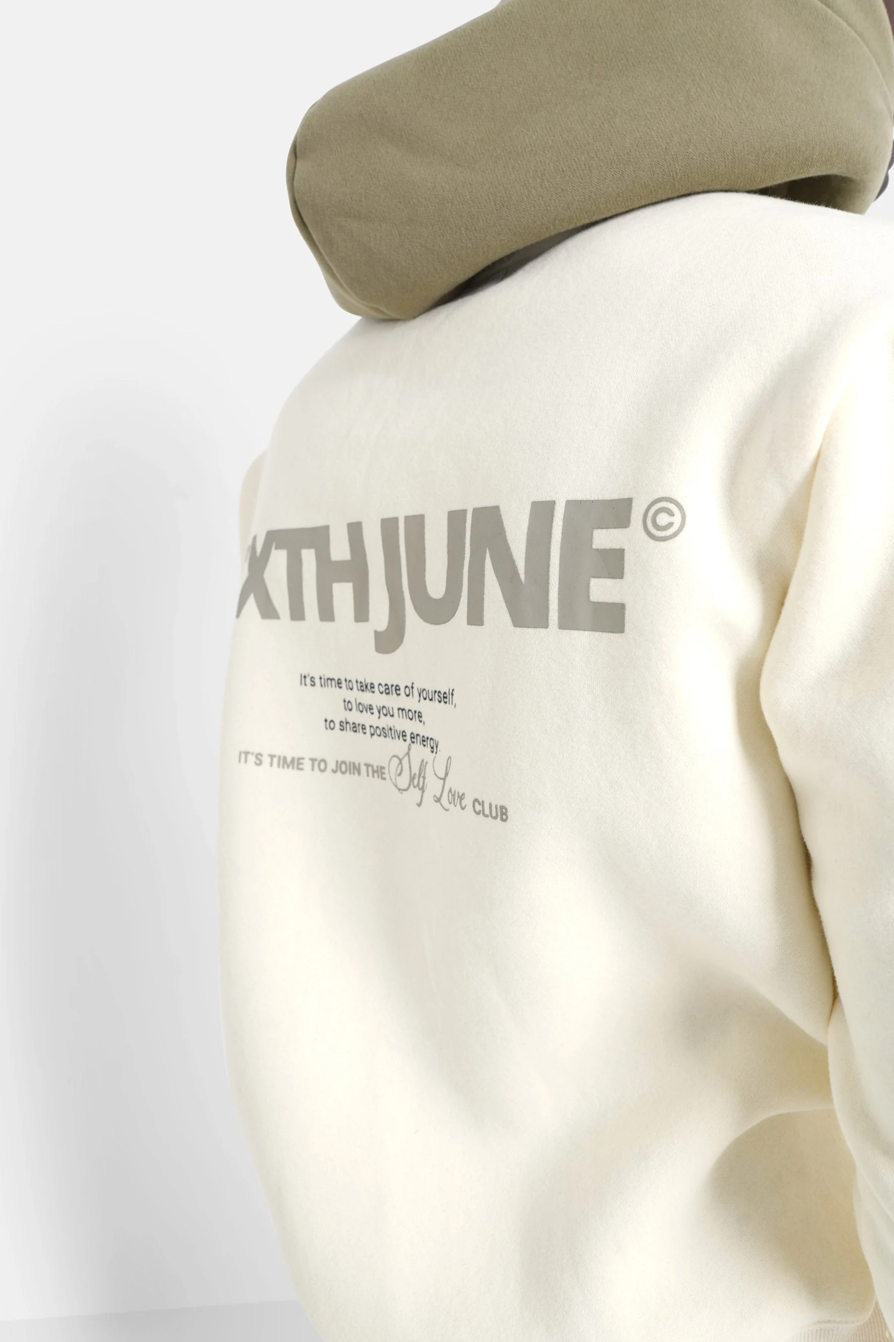 Sweat capuche self love club Jaune clair - Image 3
