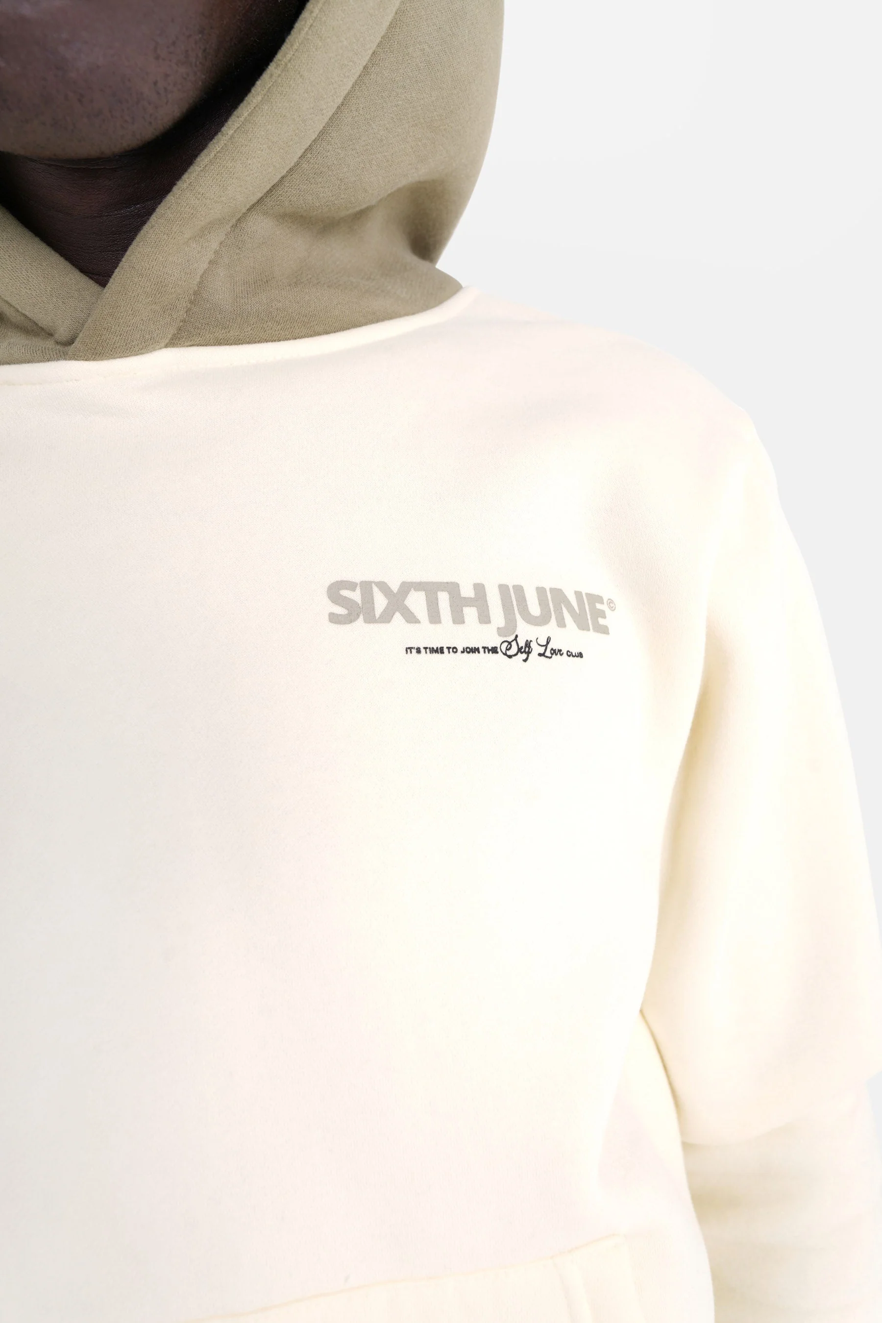 Sweat capuche self love club Jaune clair - Image 4