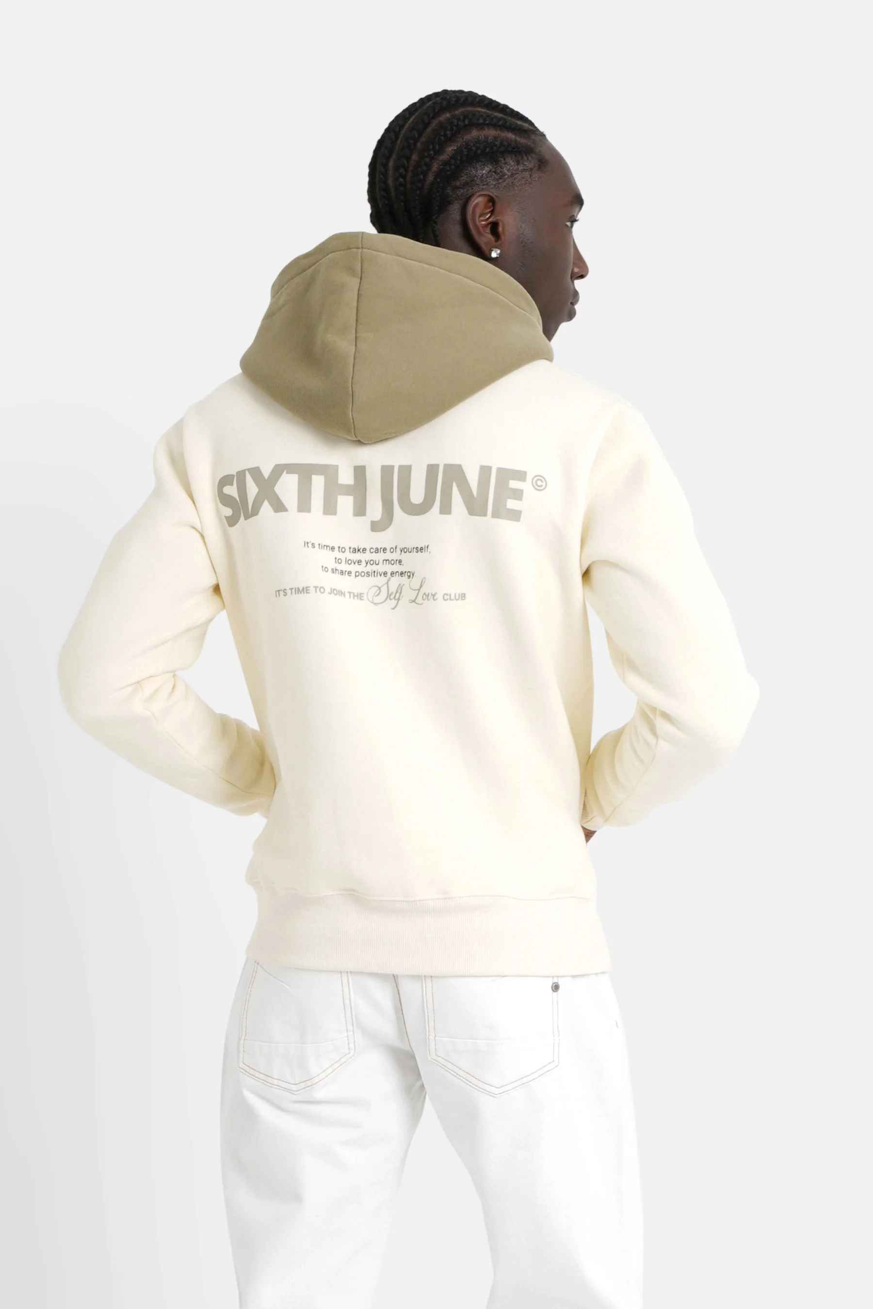 Sweat capuche self love club Jaune clair - Image 5