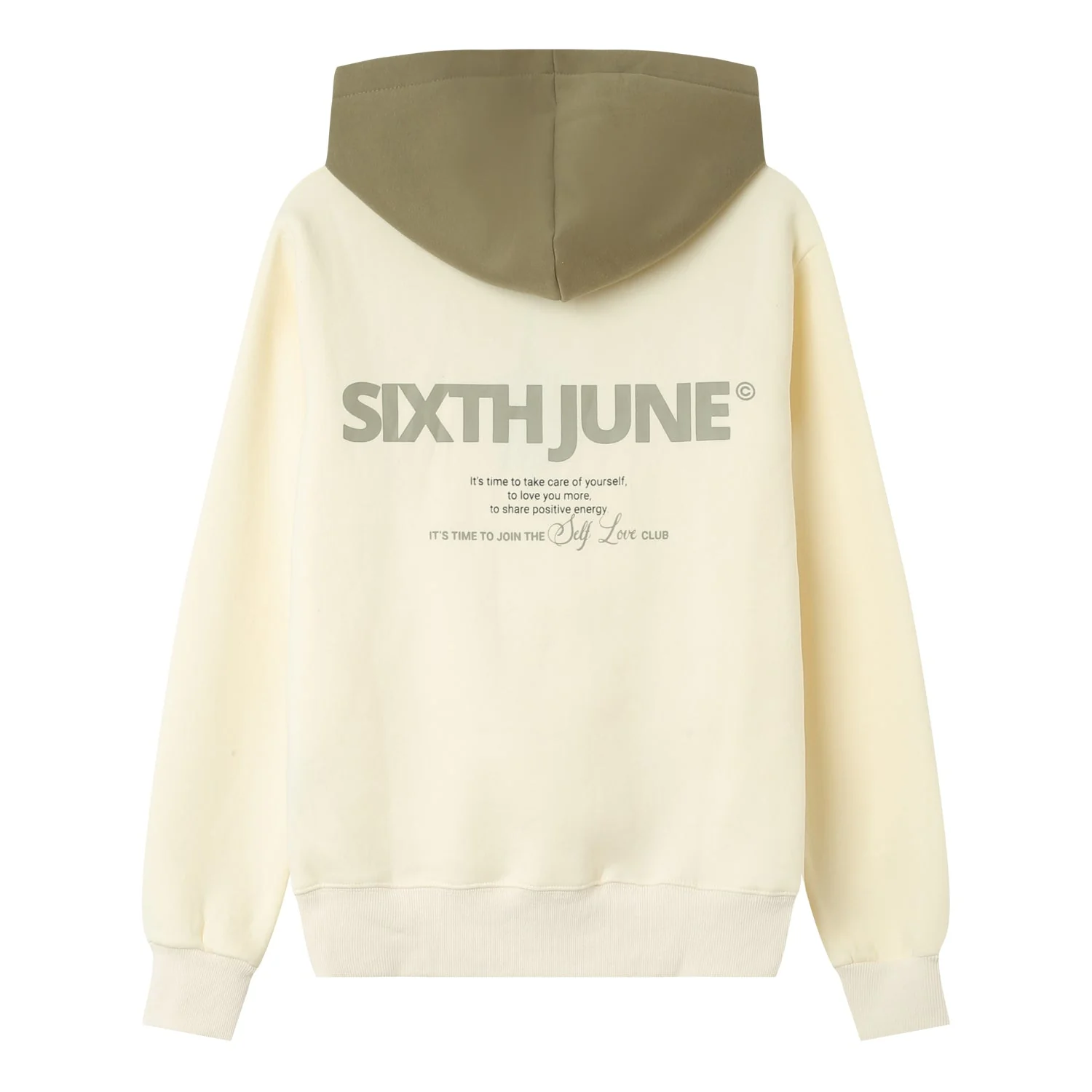 Sweat capuche self love club Jaune clair - Image 7
