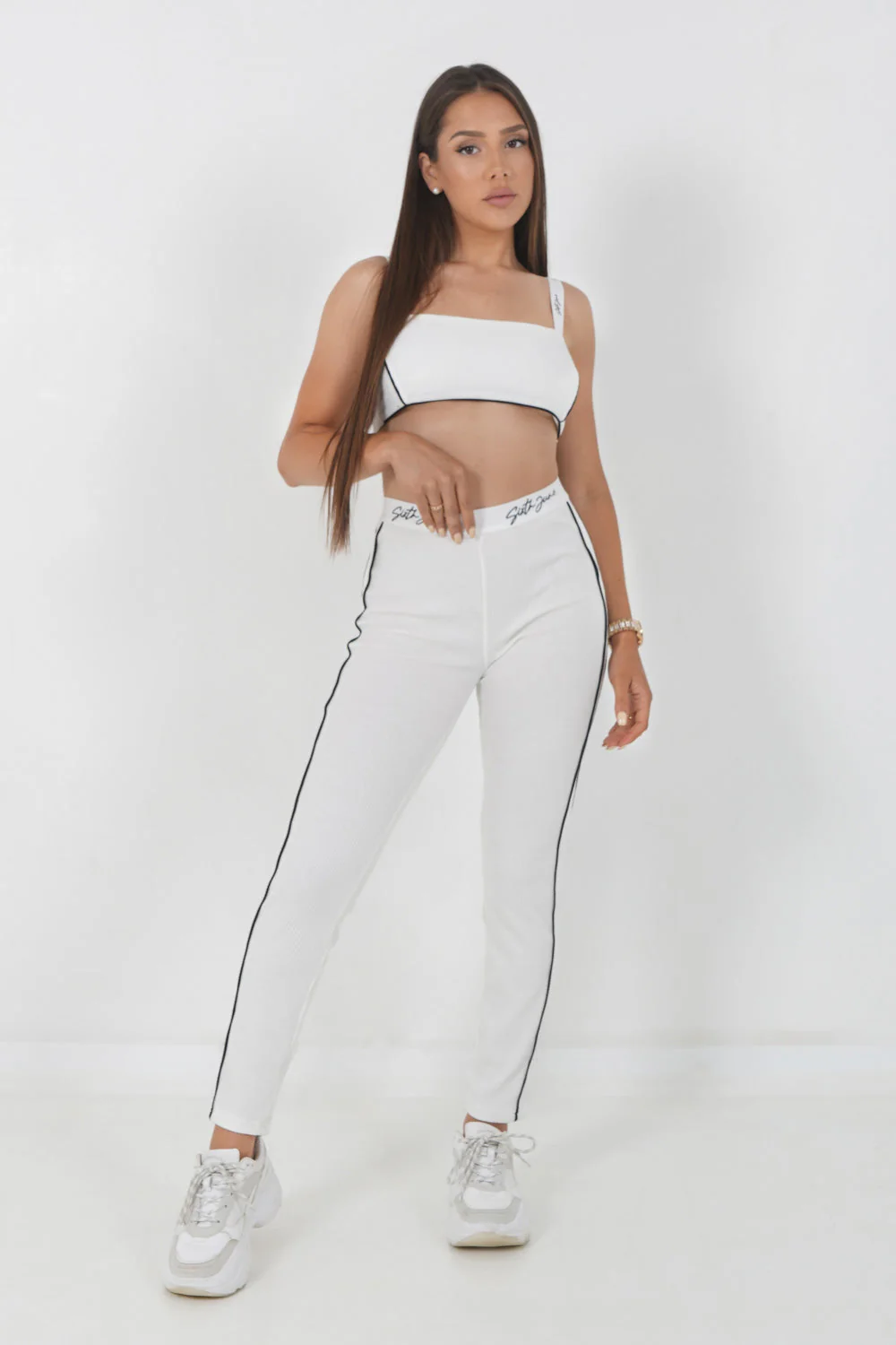 Legging signature côtelé Blanc - Image 2