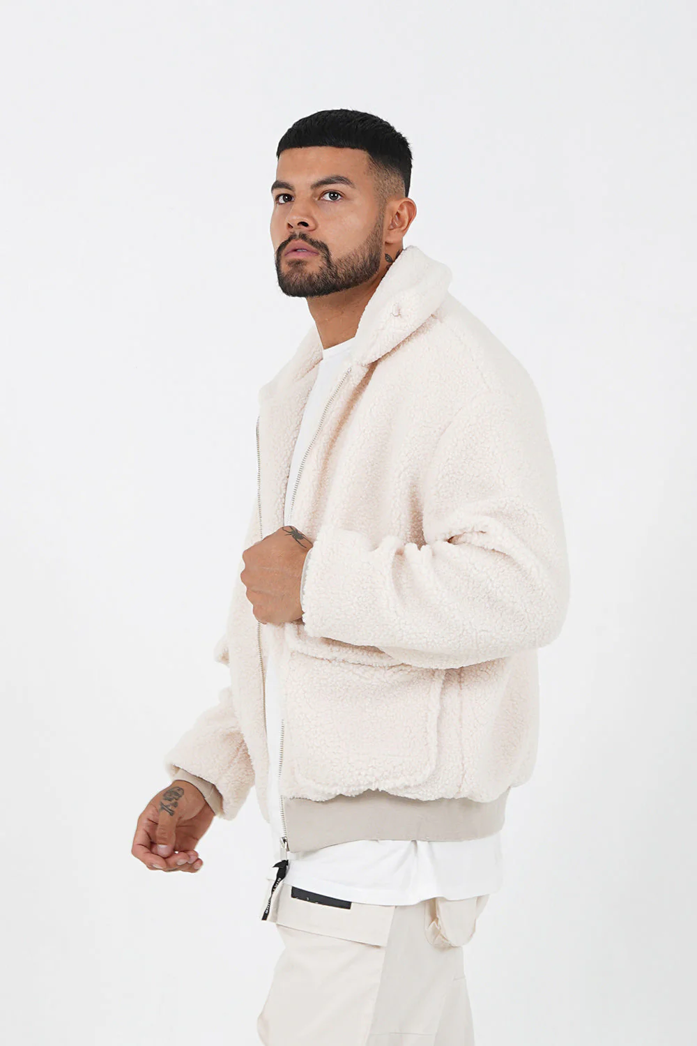 Veste sherpa cosy Blanc cassé - Image 4