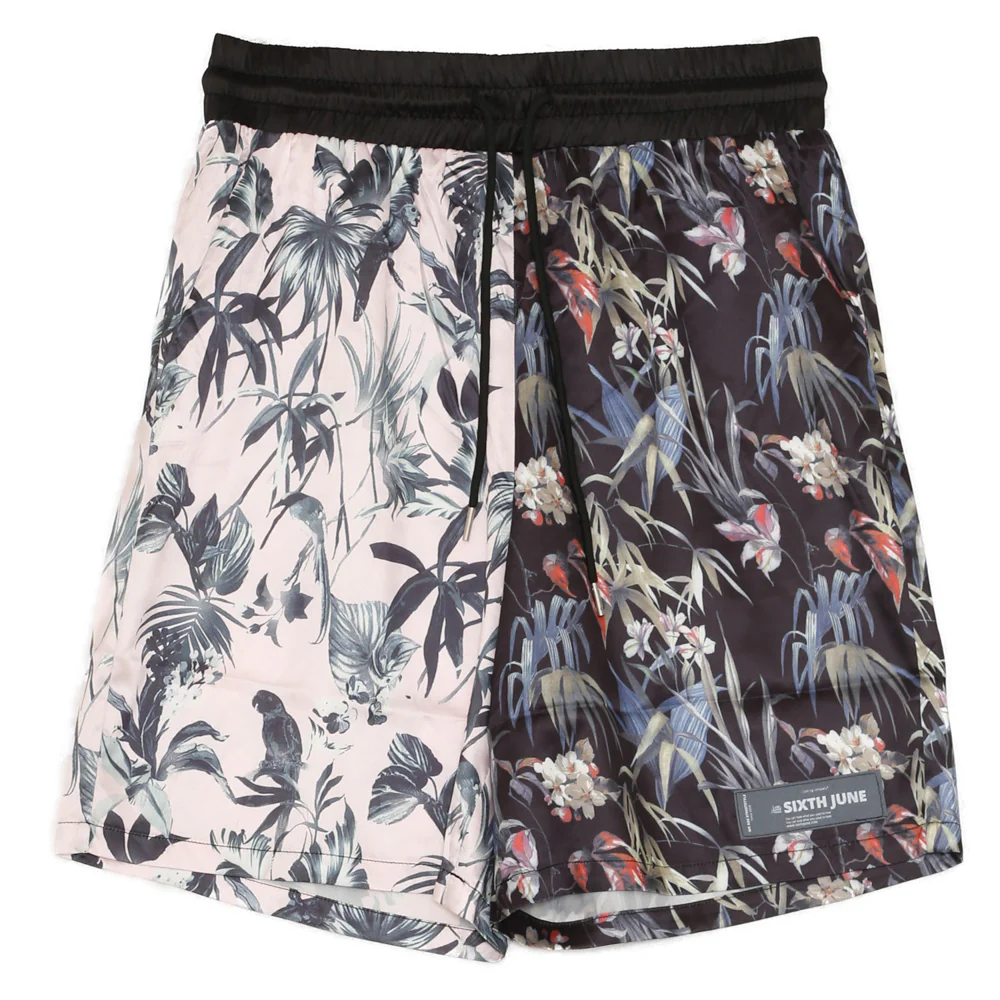 Short bicolore jungle rose noir