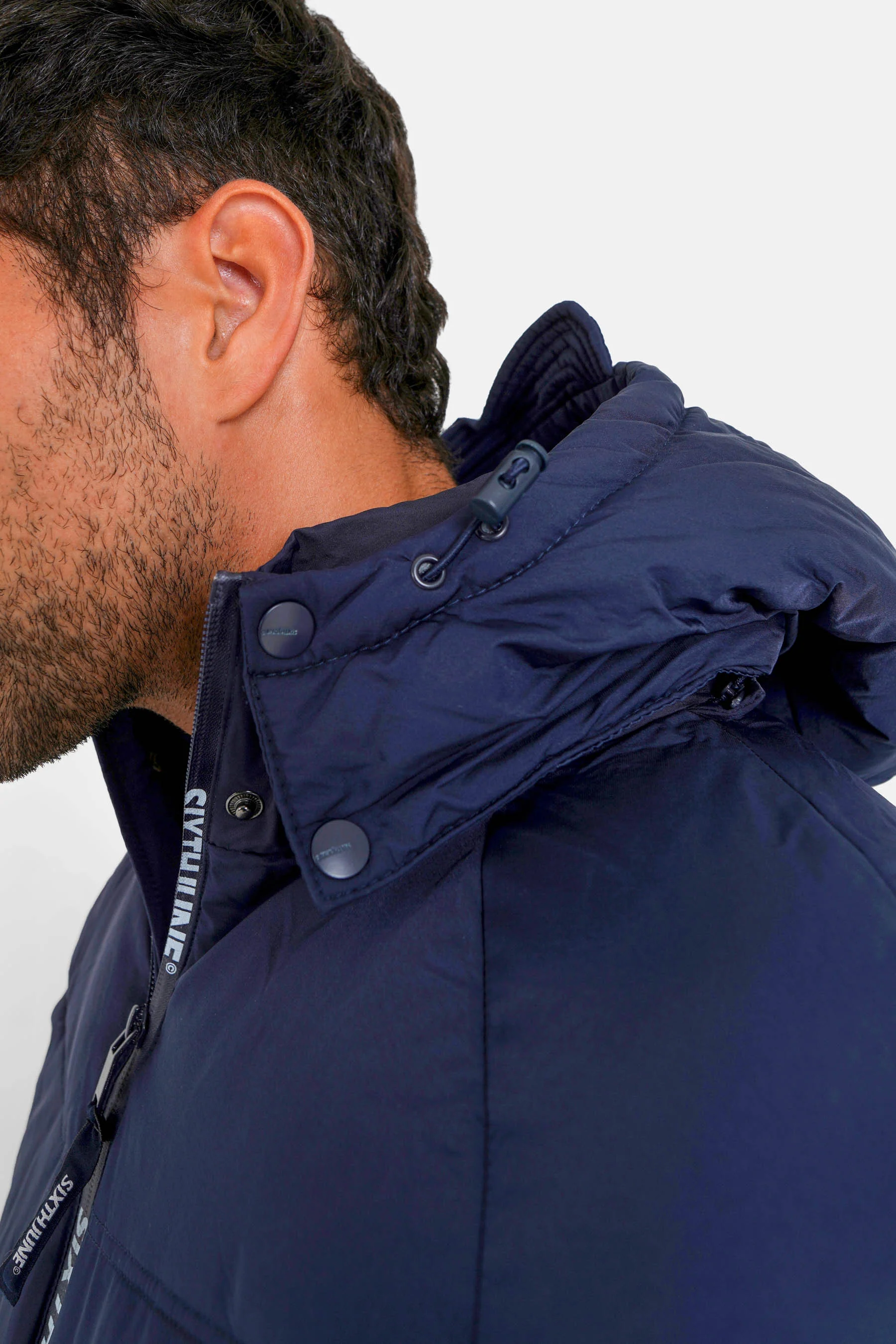 Doudoune courte zip imprimé Bleu - Image 3