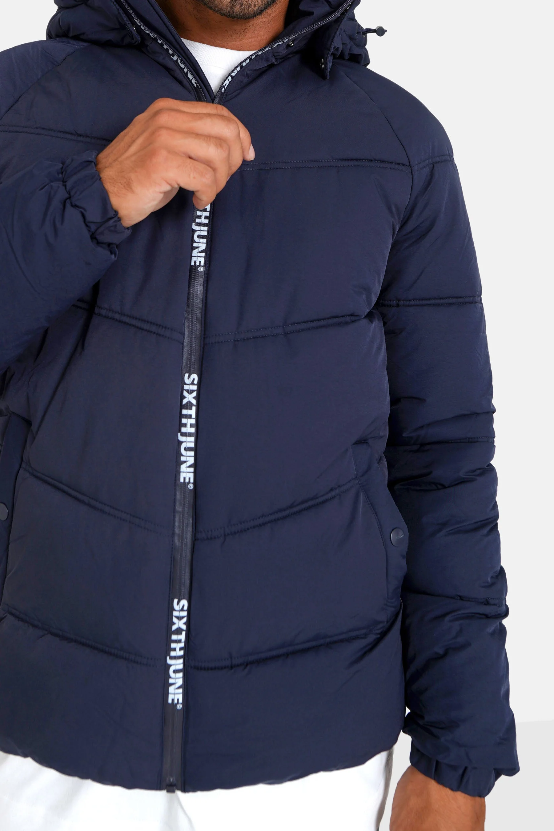 Doudoune courte zip imprimé Bleu - Image 4