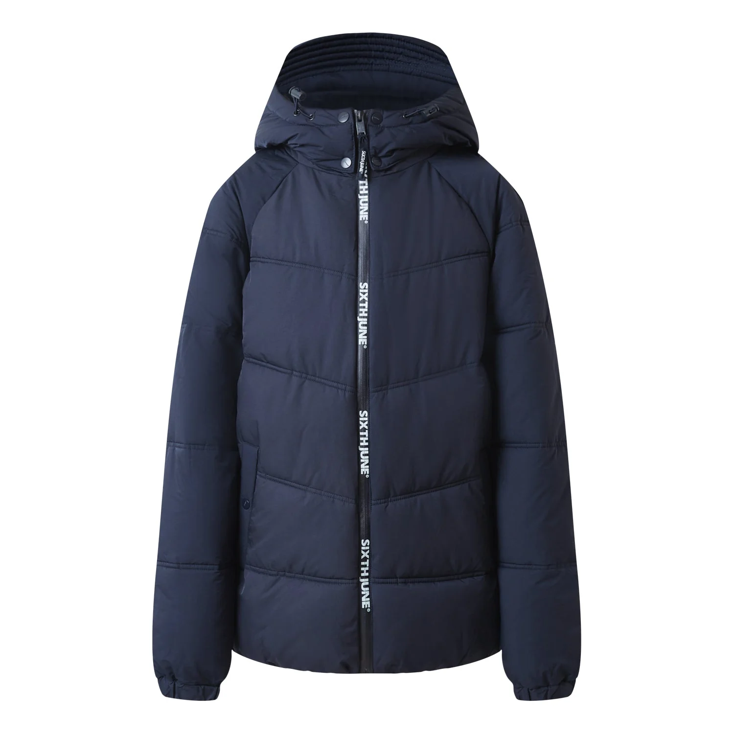 Doudoune courte zip imprimé Bleu - Image 6