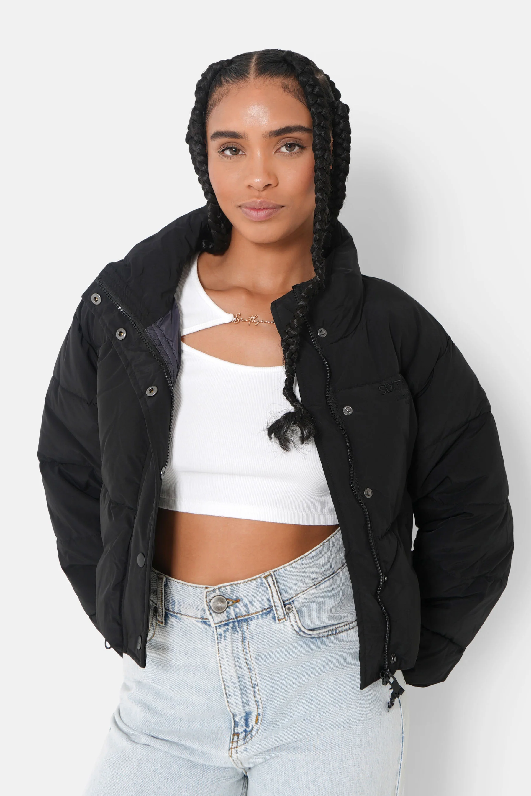 EMBROIDERED logo puffer jacket