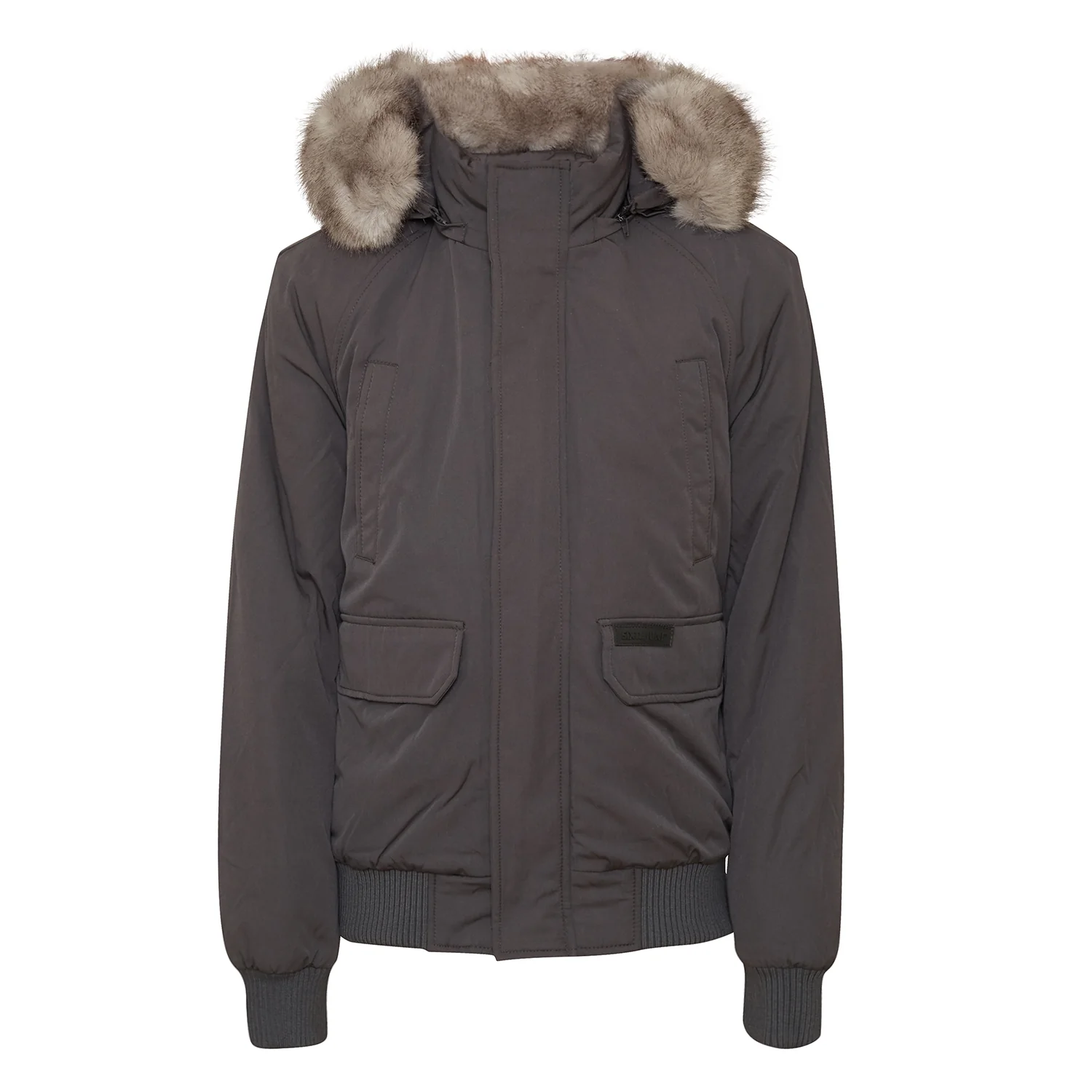 Parka courte fourrure Gris foncé