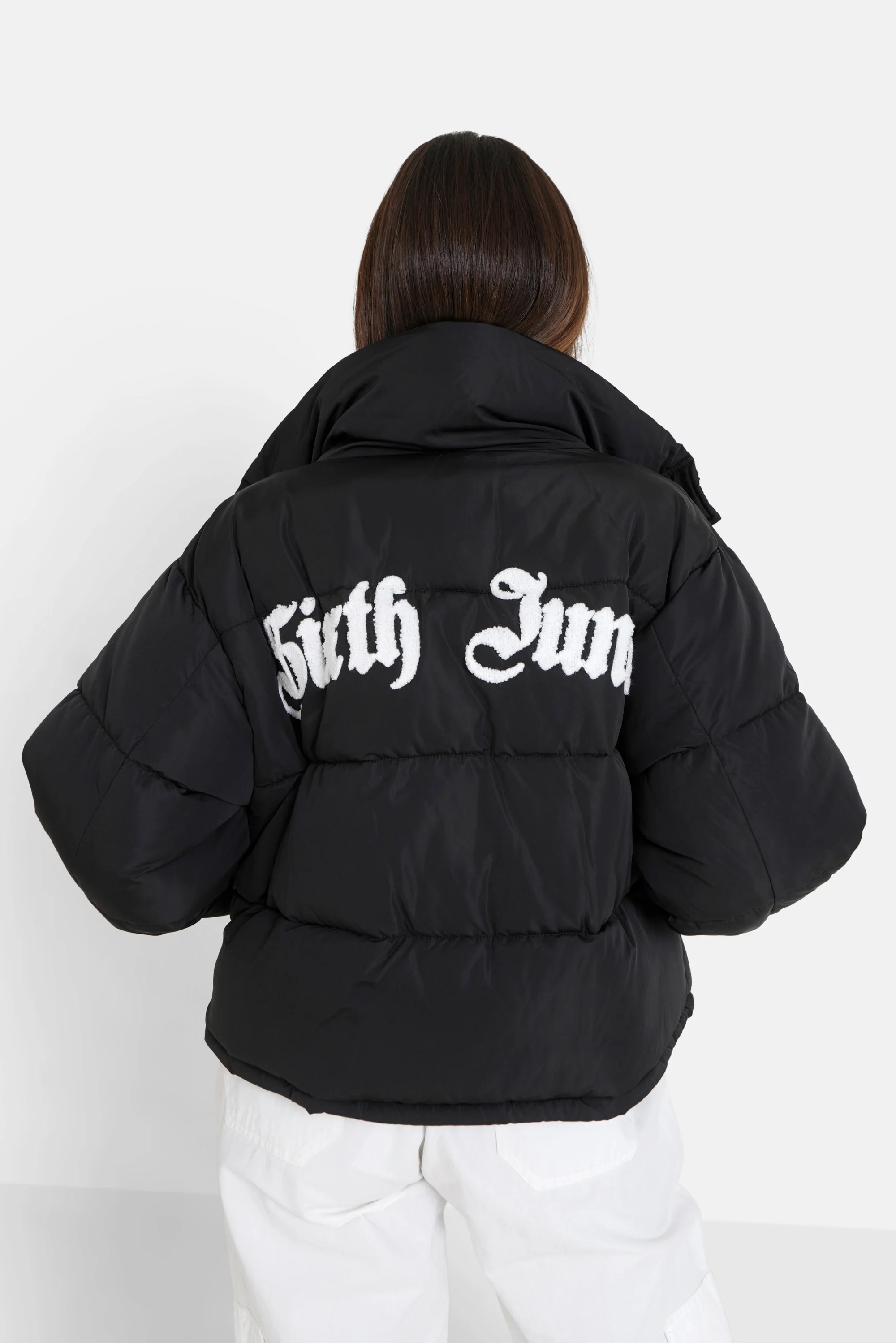 CURLY patch puffer jacket