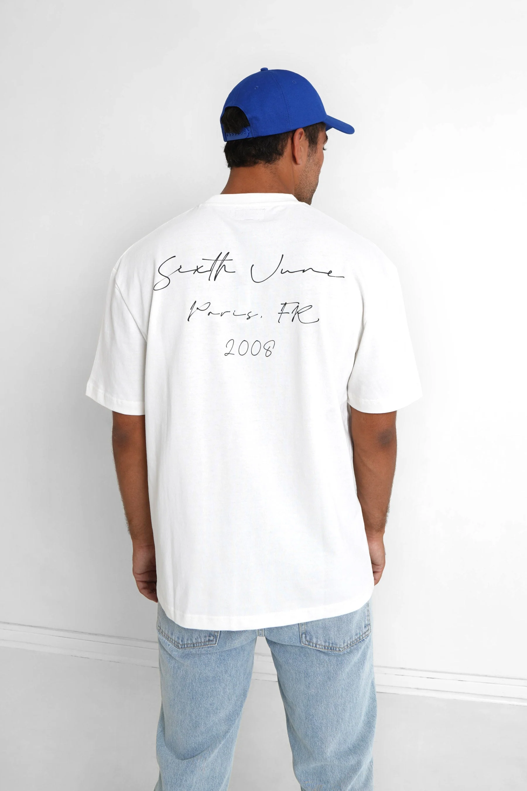 T-shirt signature arrière Blanc cassé