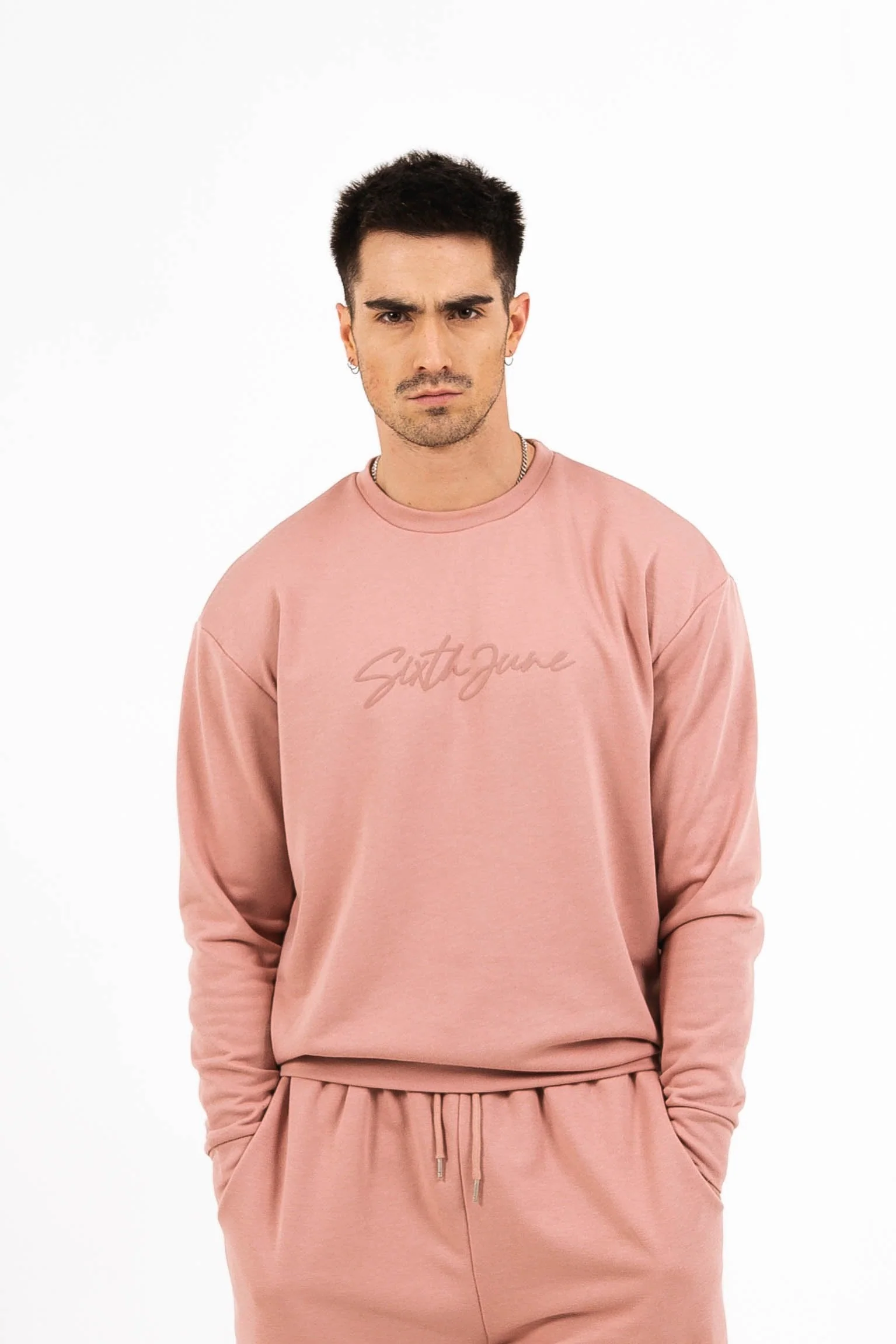 Sweatshirt logo signature relief rose